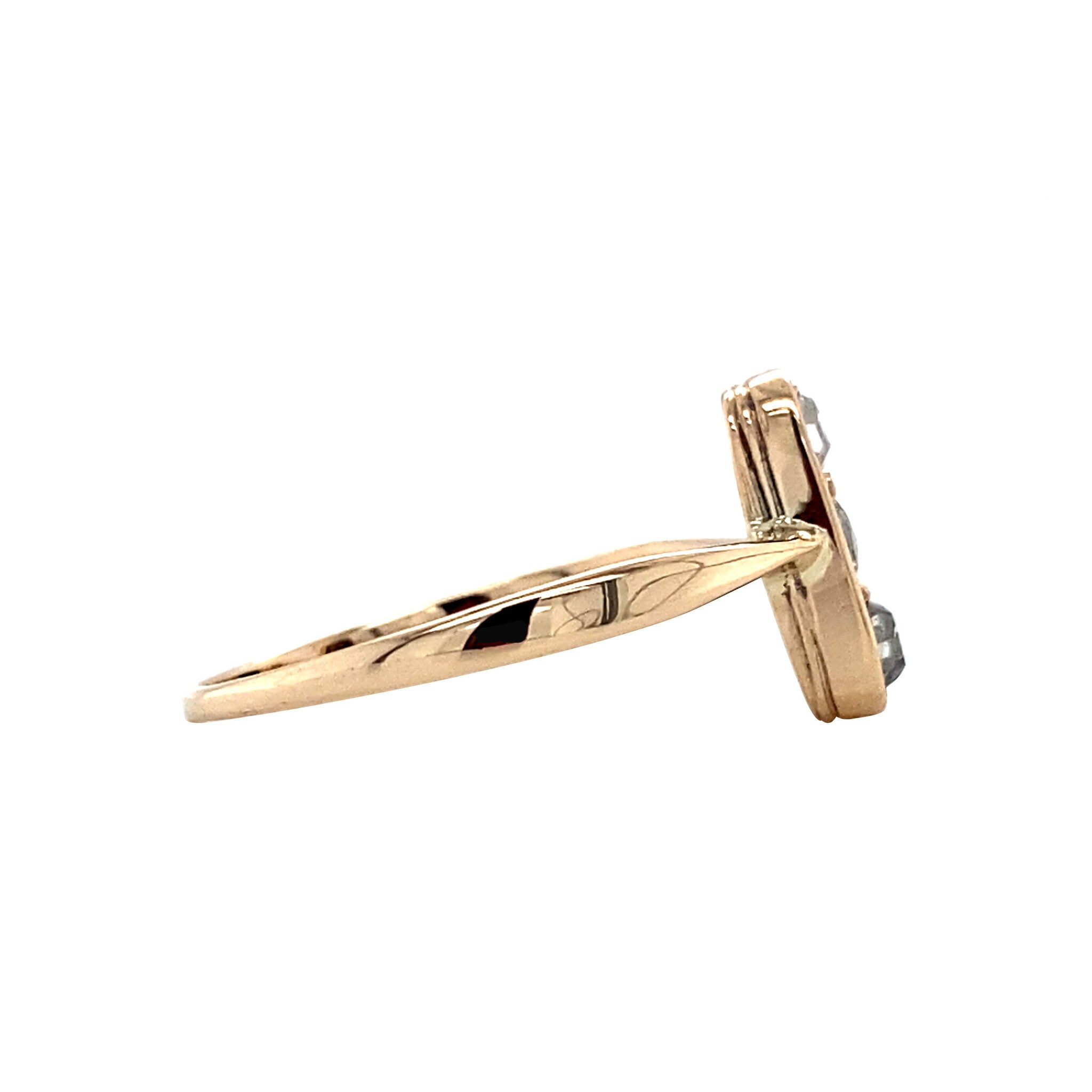12 kt rose gold ring with rose-cut diamond