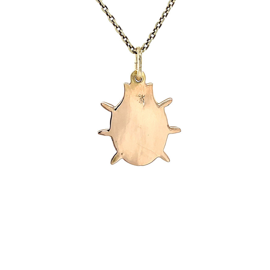 Vintage gold ladybug pendant with enamel, 14 kt
