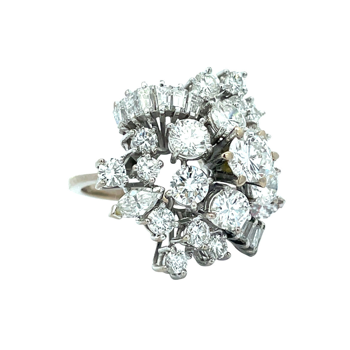 Witgouden vintage ring met diamant 14 krt