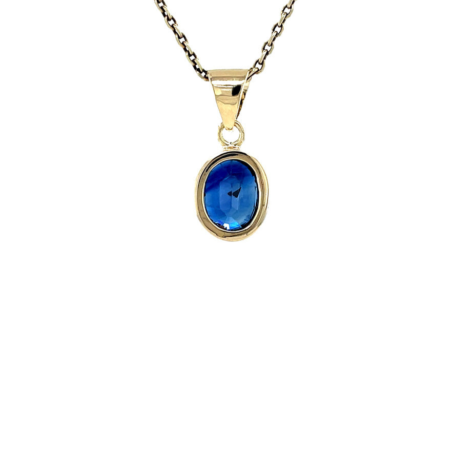 Vintage gold pendant with sapphire, 14 kt