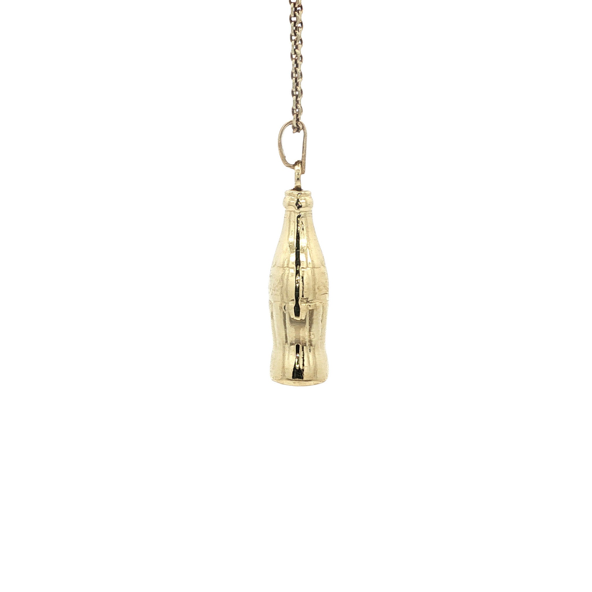 Golden vintage Coca Cola bottle pendant 14 kt