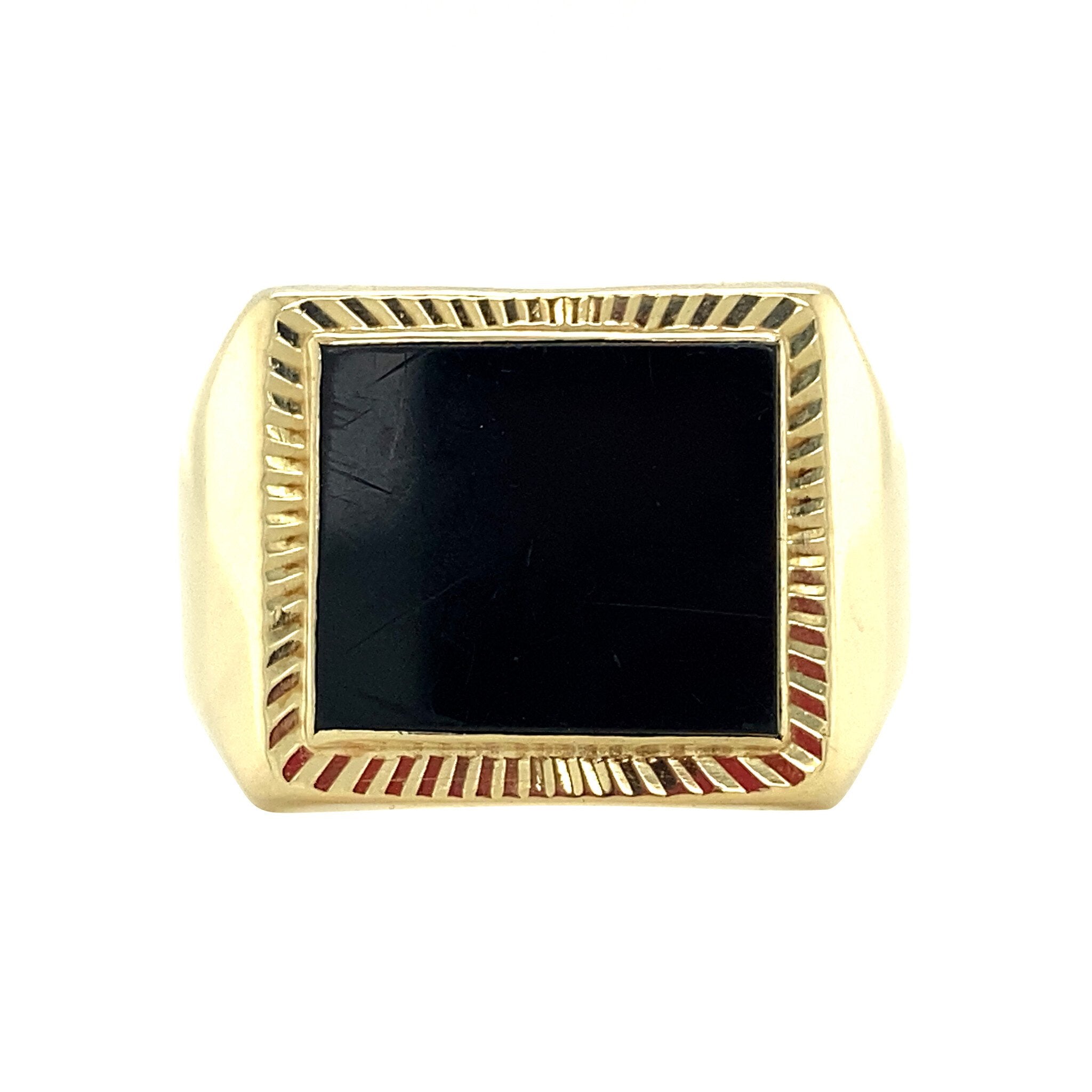 Gouden ring met onyx 14 krt