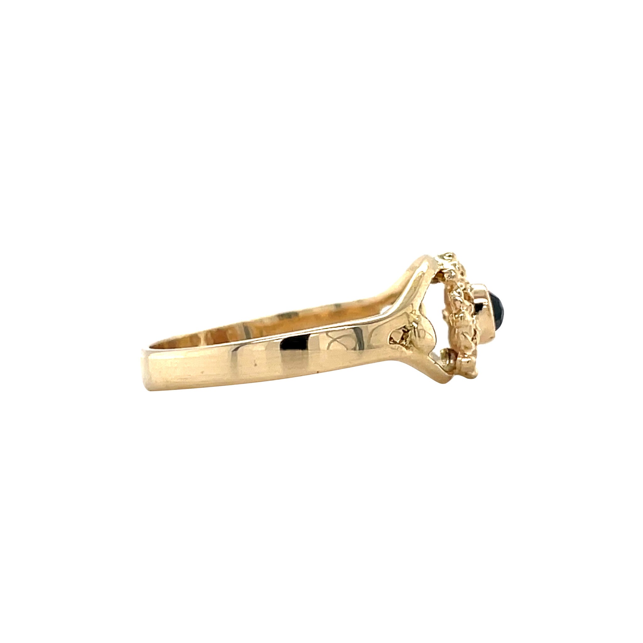 Gouden vintage ring met granaat 14 krt