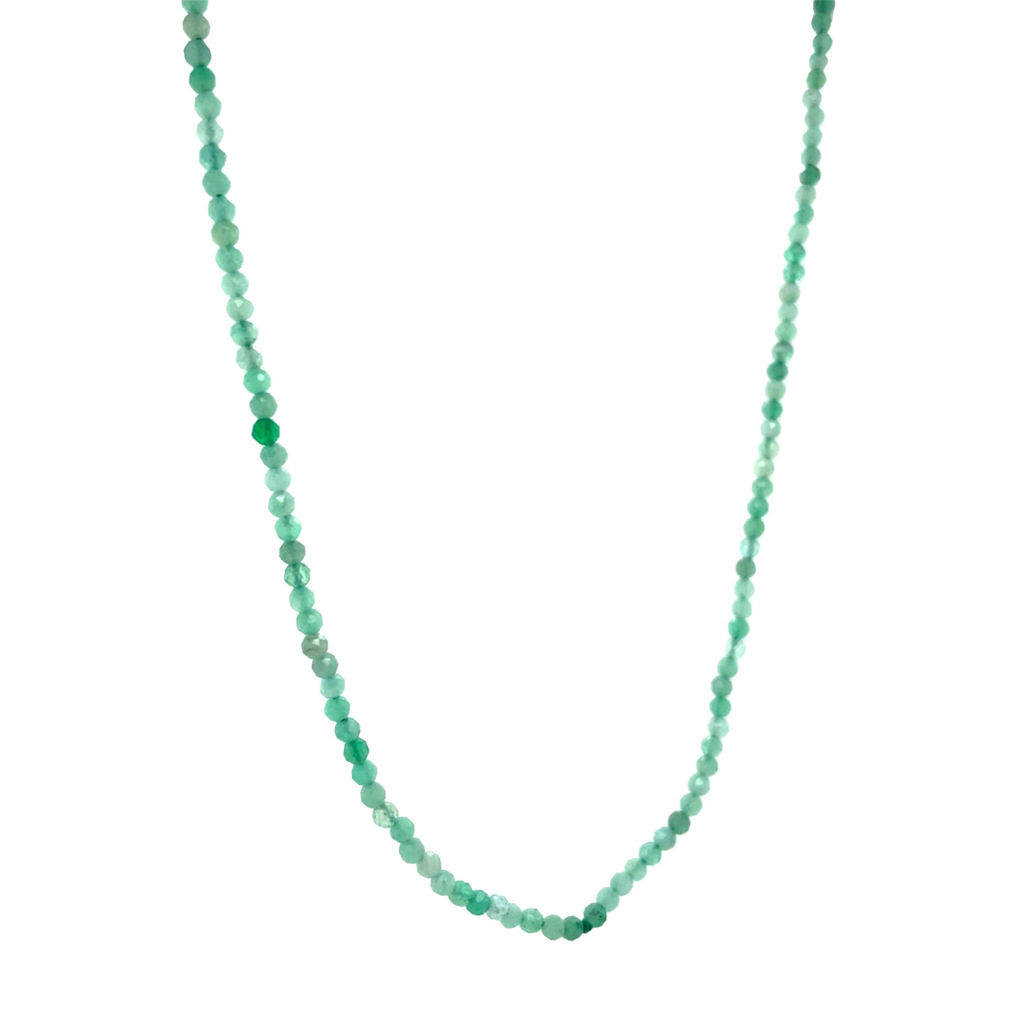 Vintage emerald necklace with 14 kt gold clasp