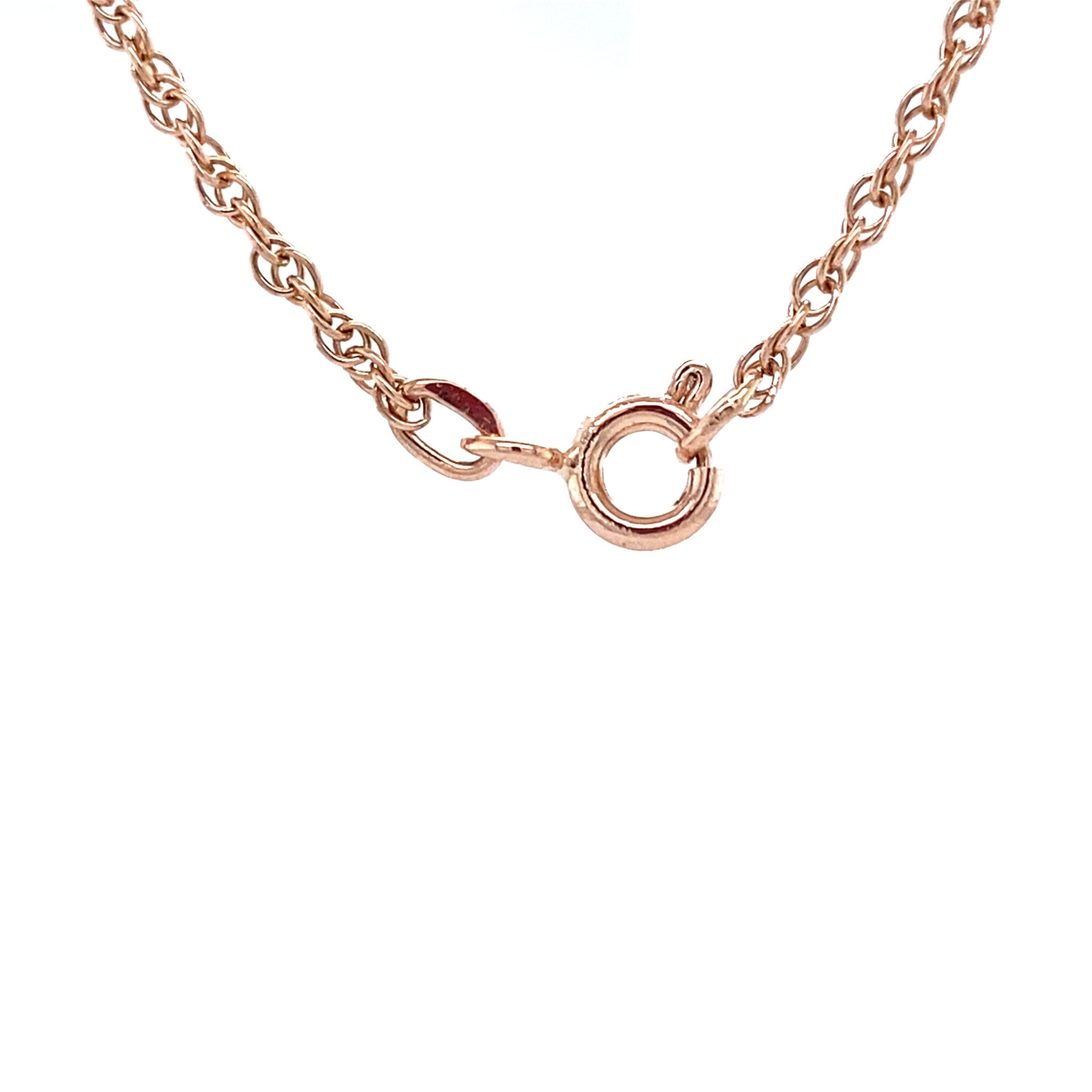 Roségouden vintage koord collier met hanger 14 krt