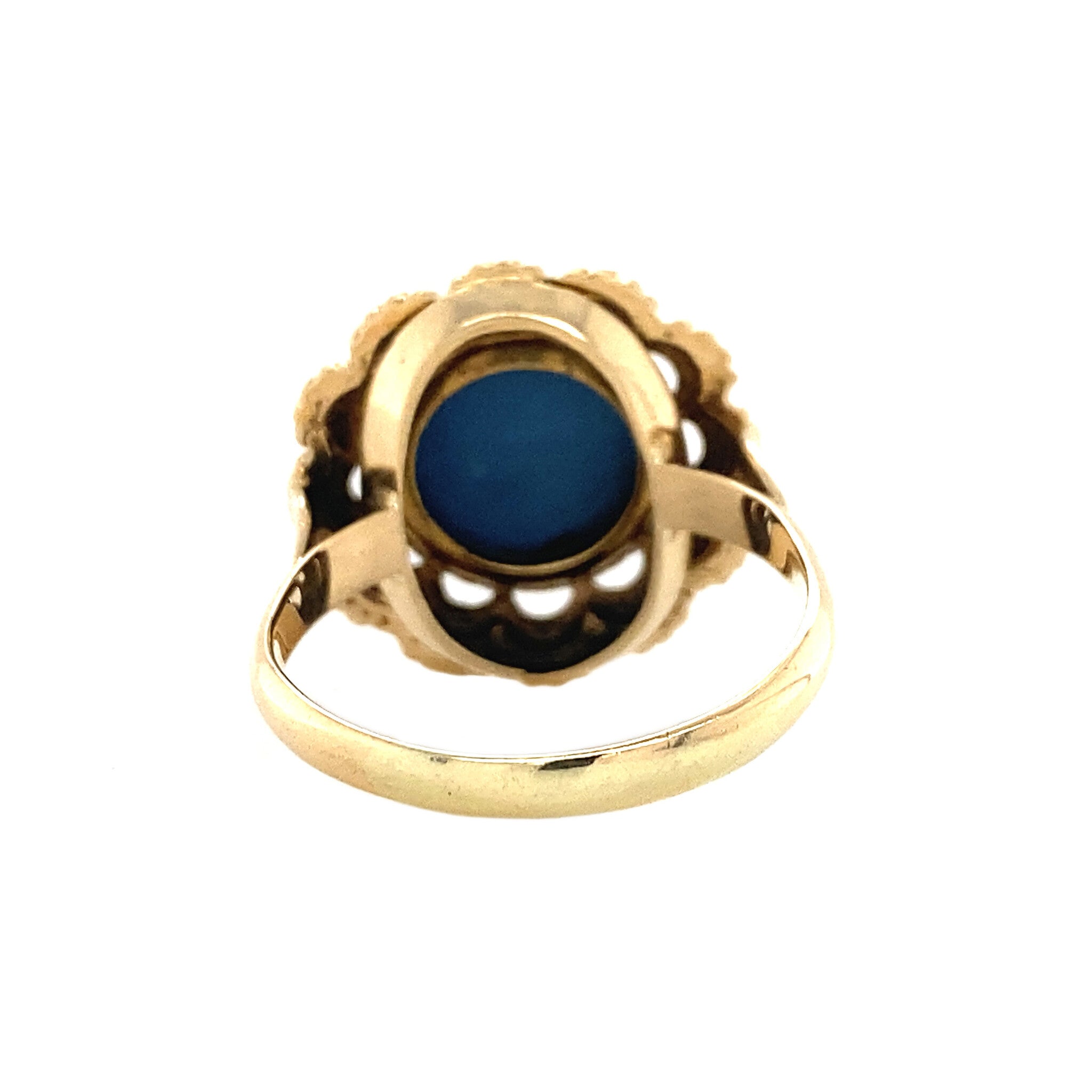 Gold ring with opal triplet, 14 kt