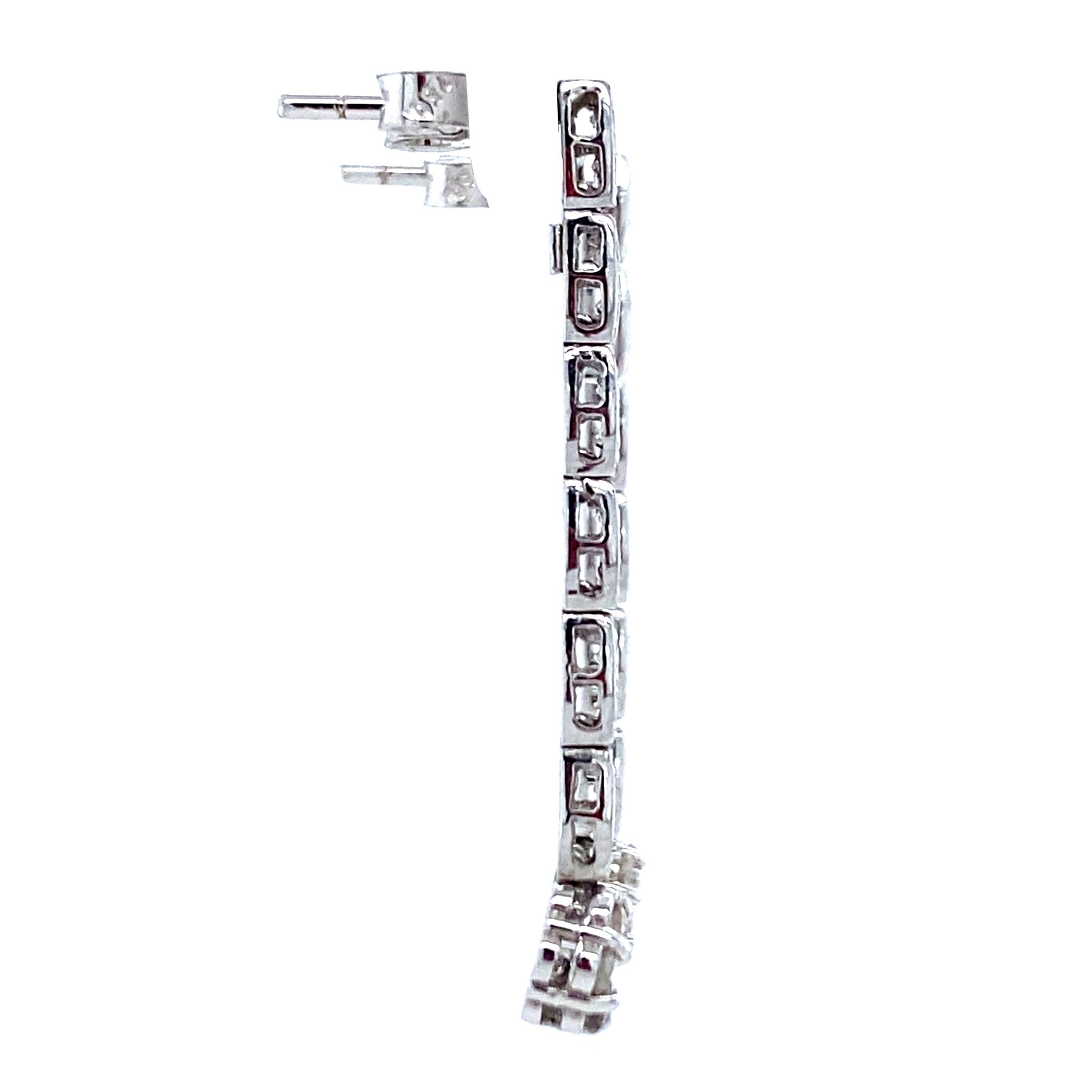 White gold vintage drop earrings with diamond 18 kt