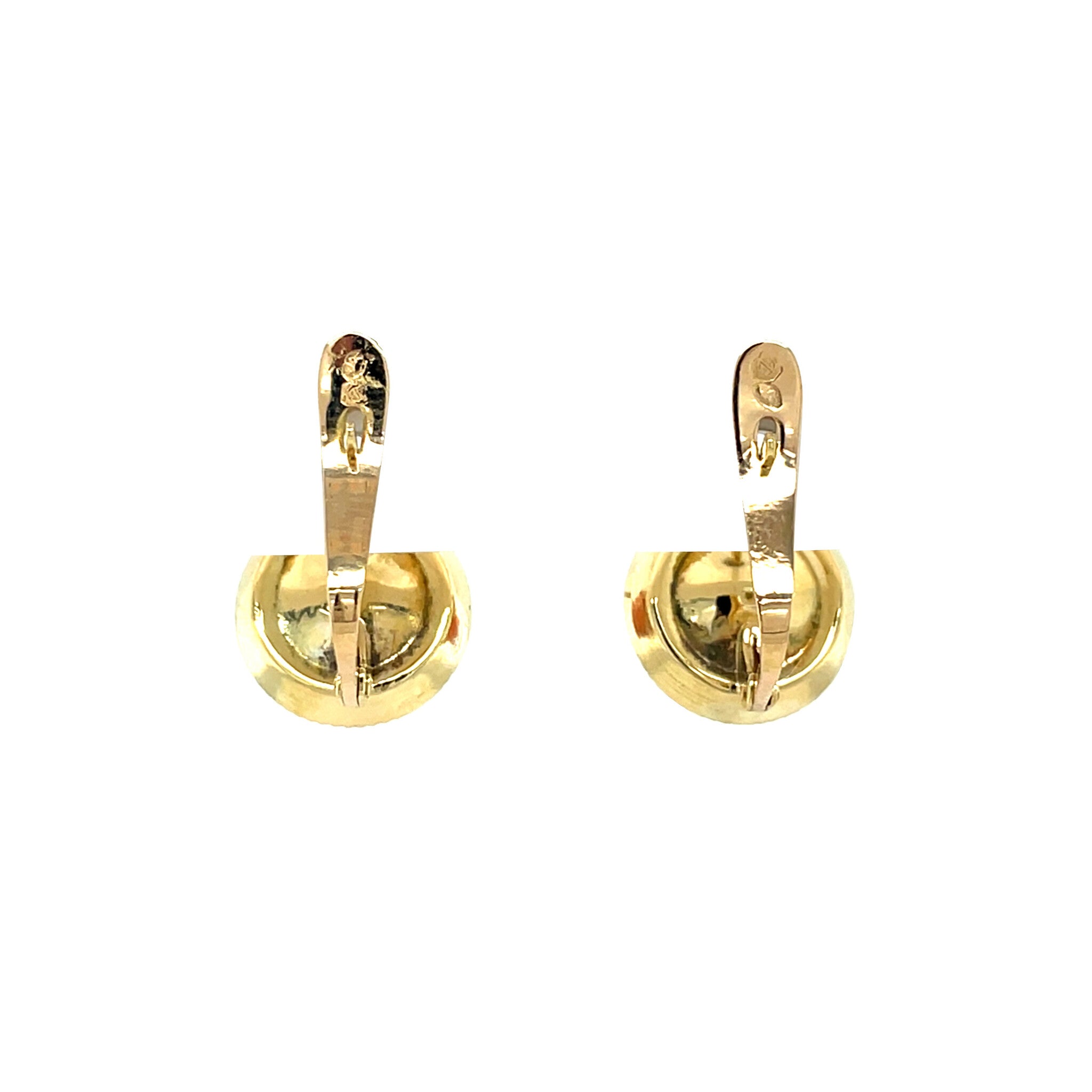 Gouden roos oorhangers met kleursteen 14 kt