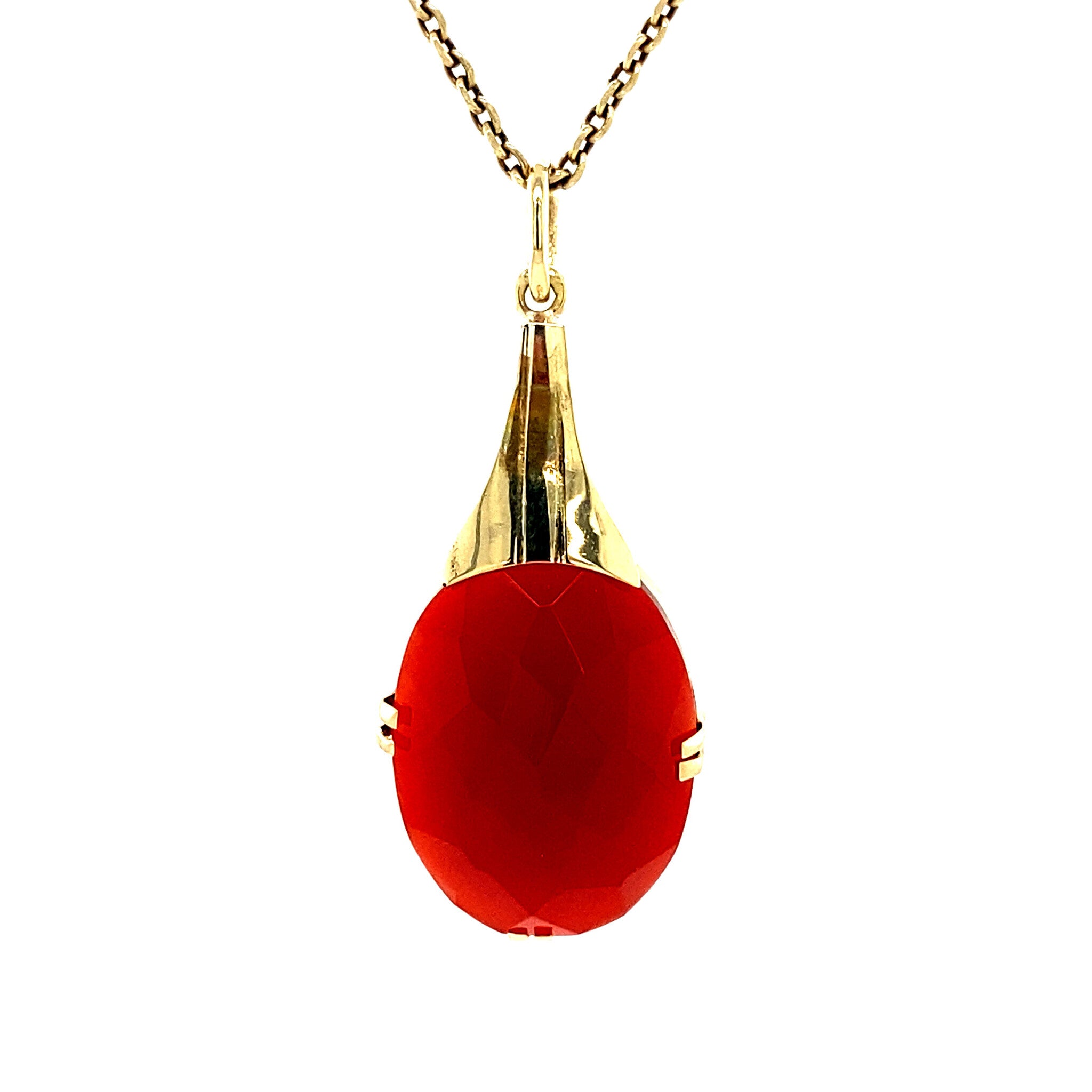 Gouden hanger met carneool 14 krt