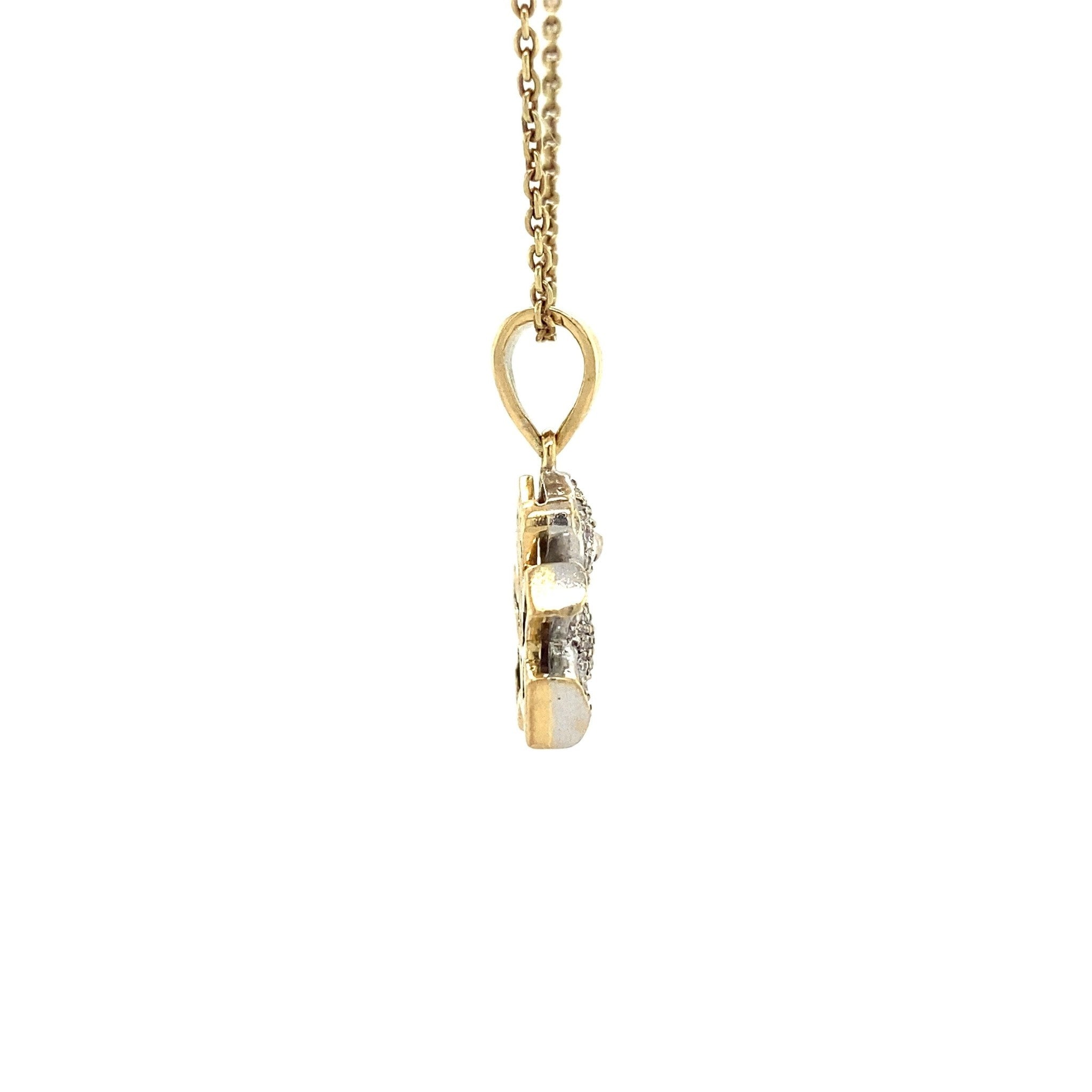 Gouden berenhanger met diamant 18 krt