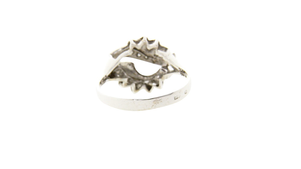 Witgouden fantasie ring met diamant 14 krt