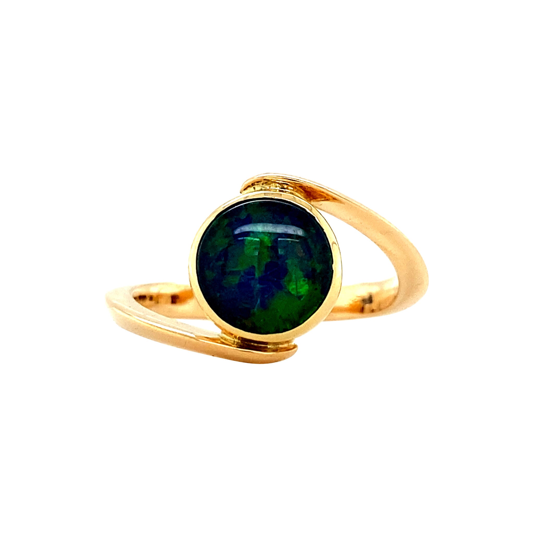 18 kt gold ring with opal triplet