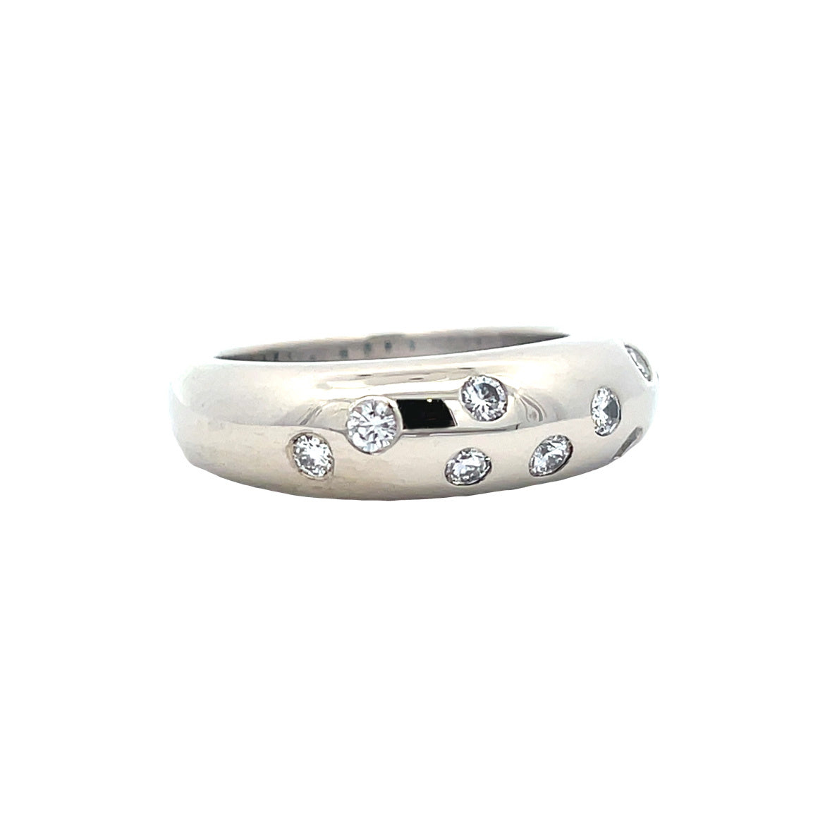 Witgouden vintage ring met diamant 14 kt