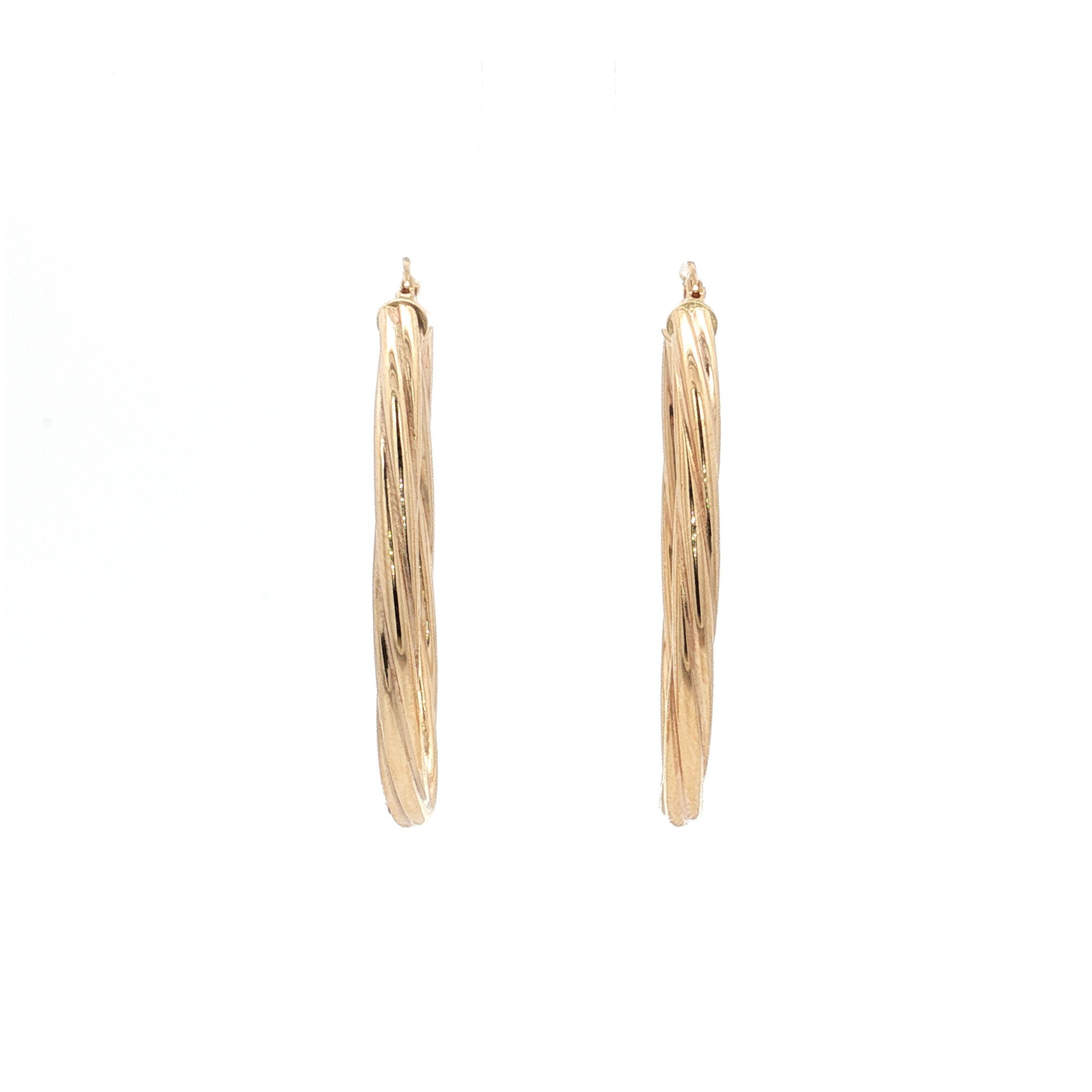 Getordeerde vintage oorringen 9 kt