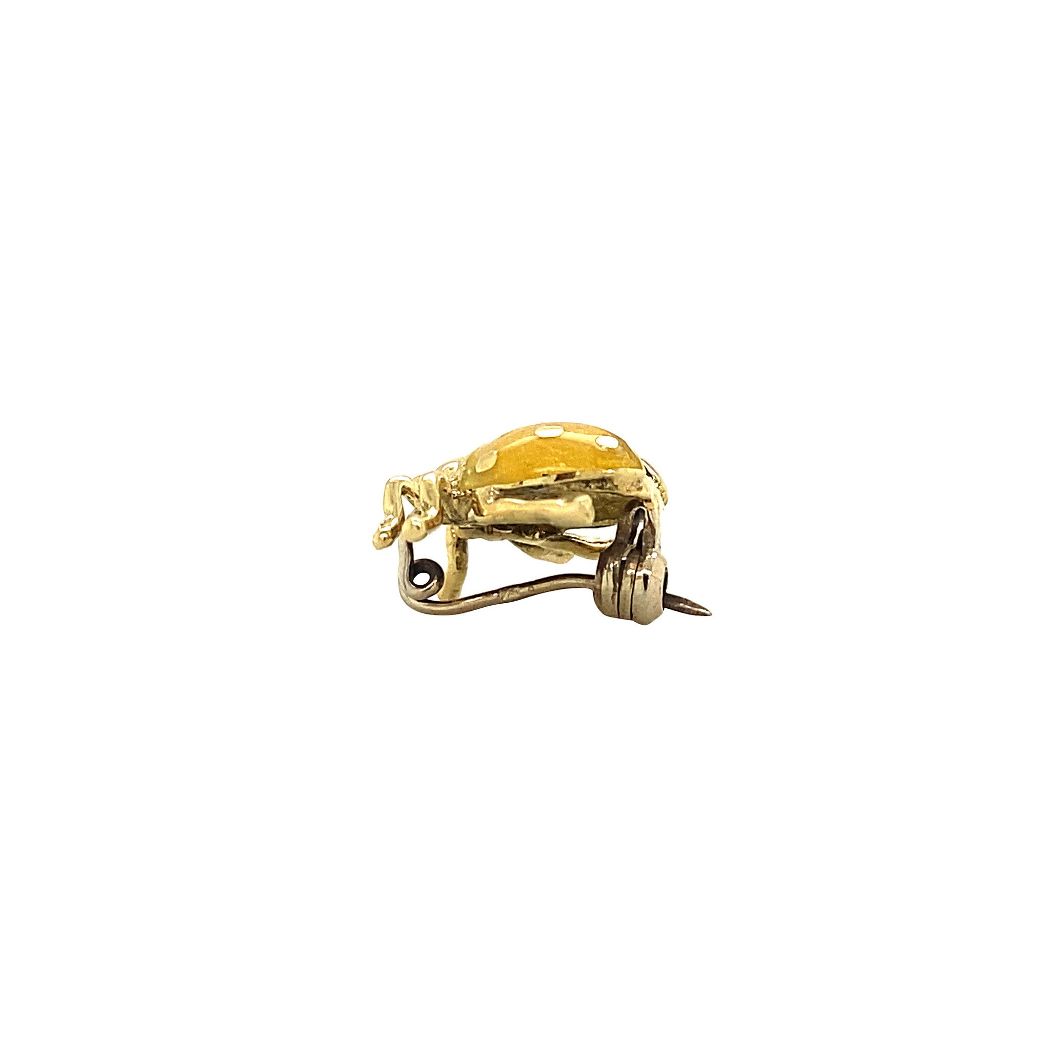 18 kt gold ladybug brooch with enamel