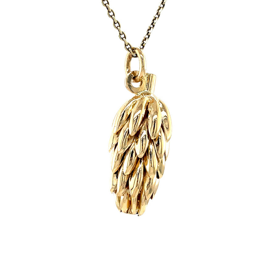Gouden vintage bananentros hanger 18 krt