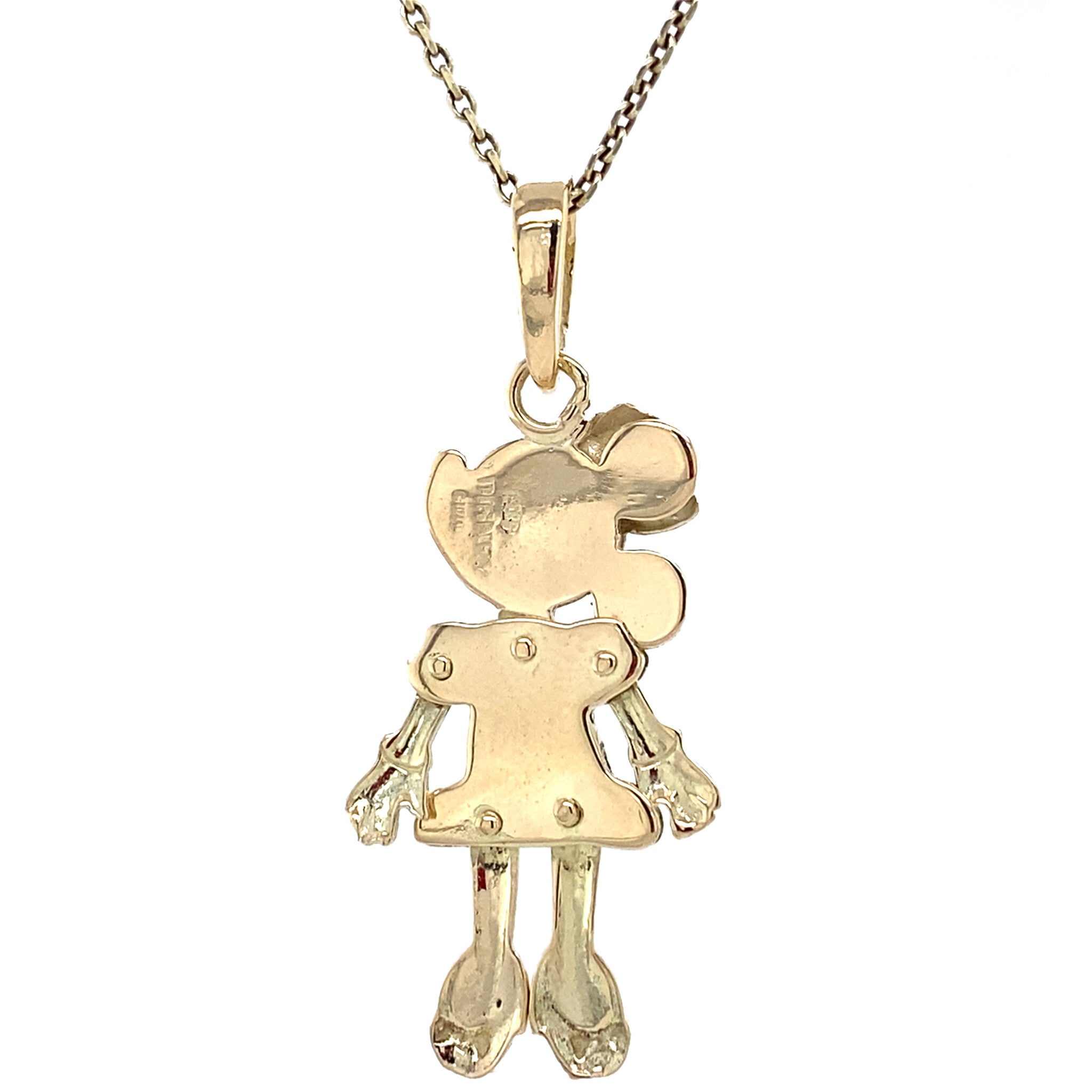 Gouden vintage Minnie Mouse hanger 14 krt