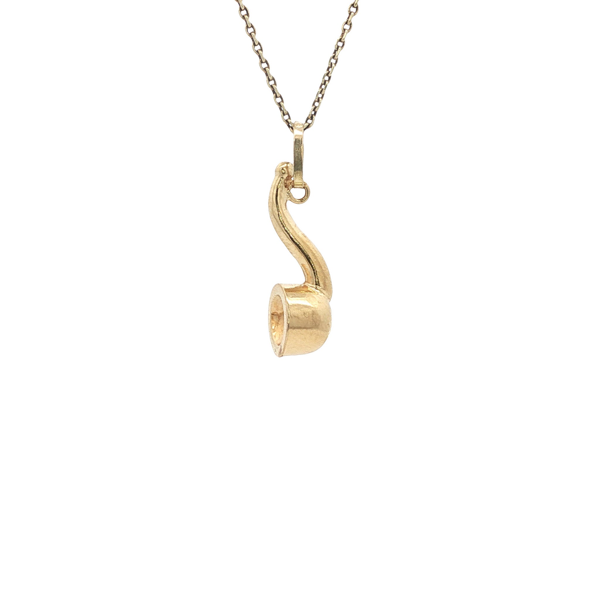 Gouden vintage tabakspijp hanger 14 kt