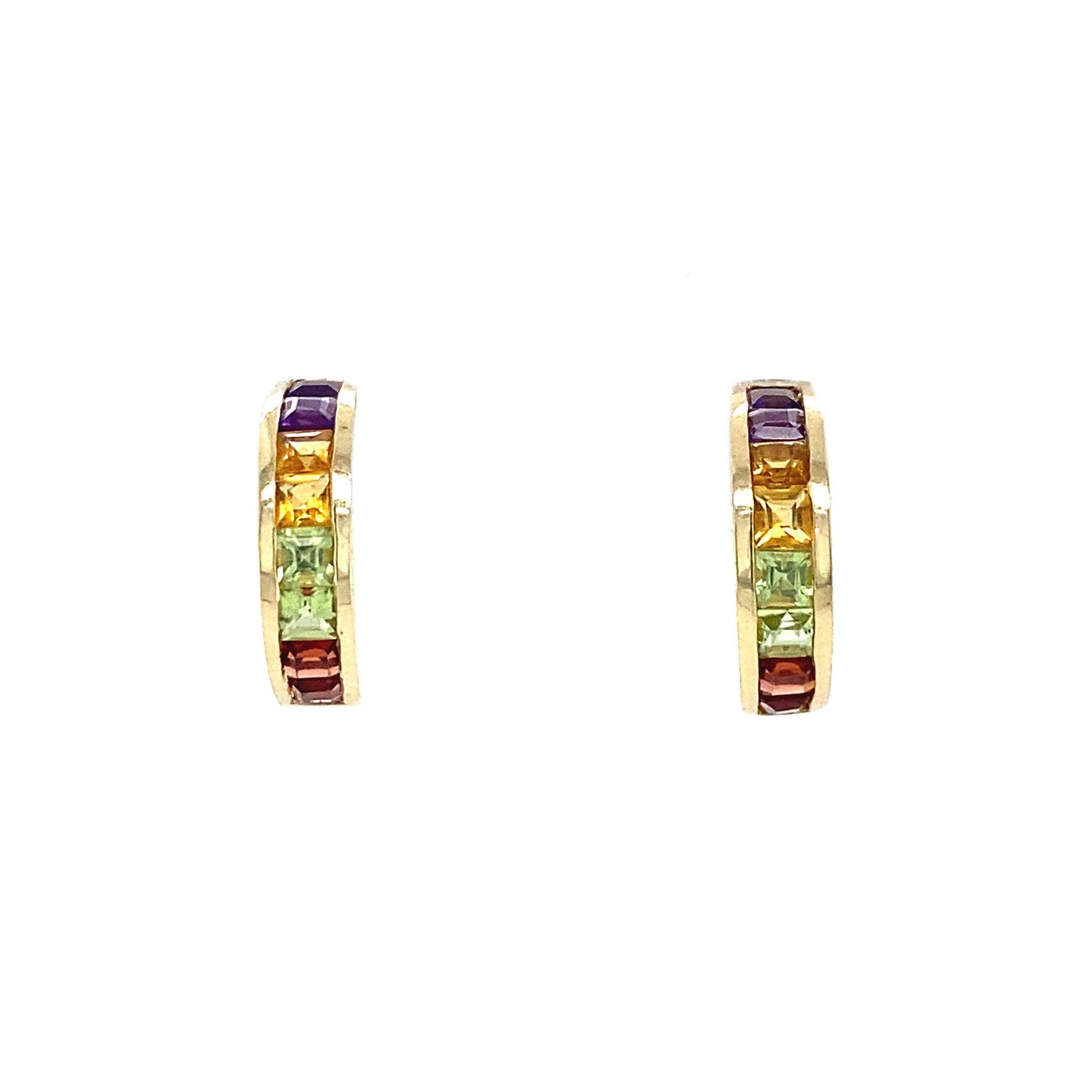 Gouden cocktail oorstekers 14 krt