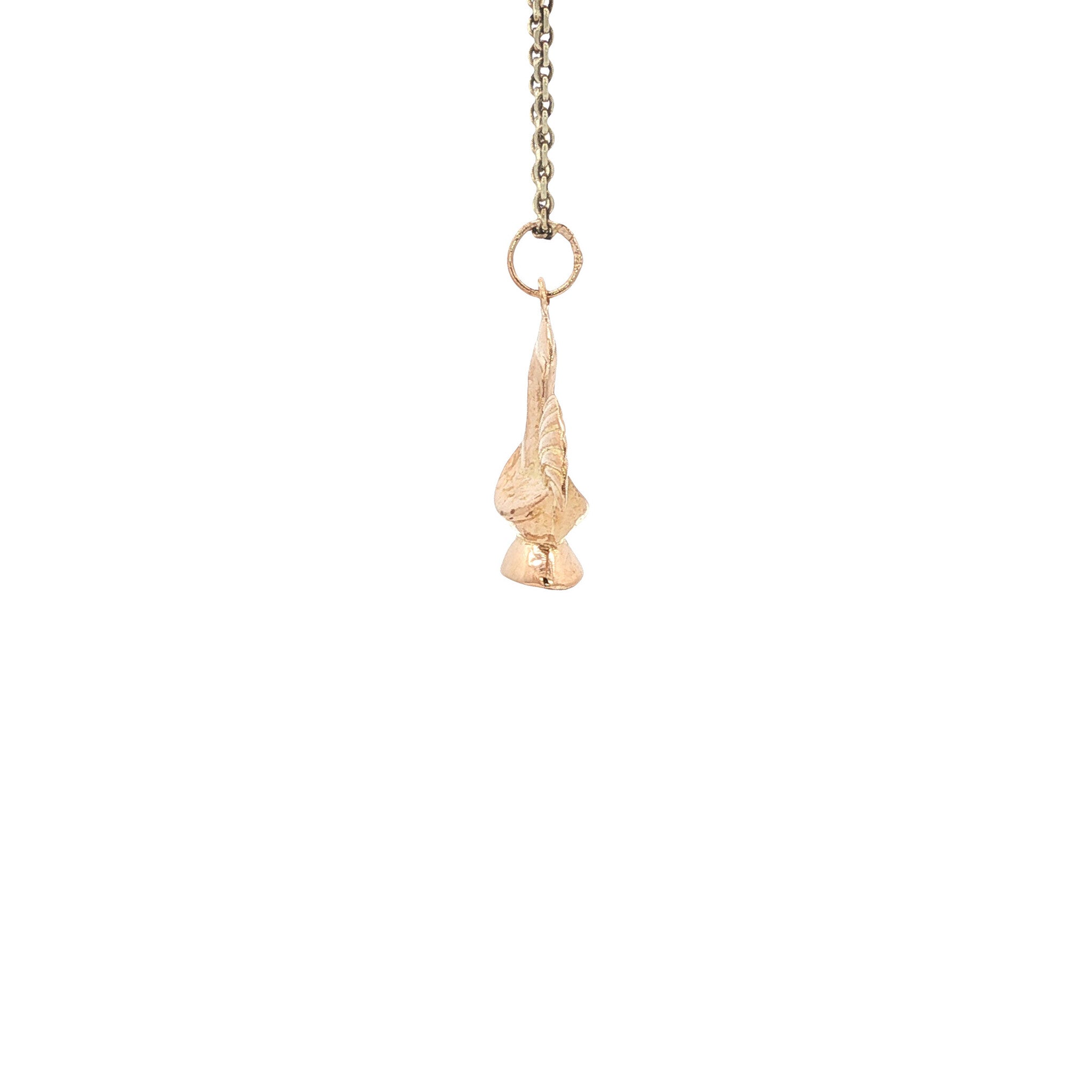 Roségouden vintage haan hanger 18 kt