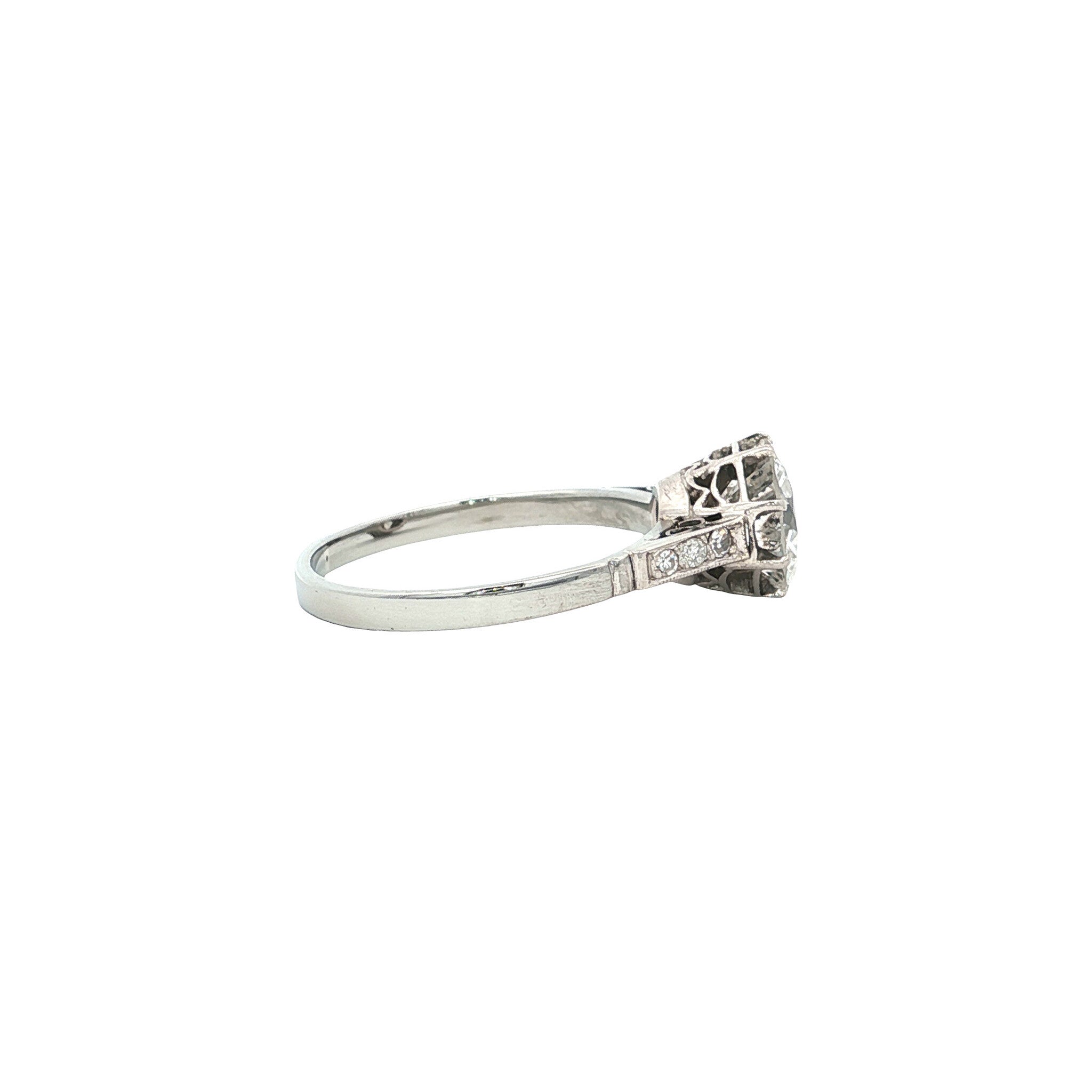 Vintage ring met diamant 9 kt