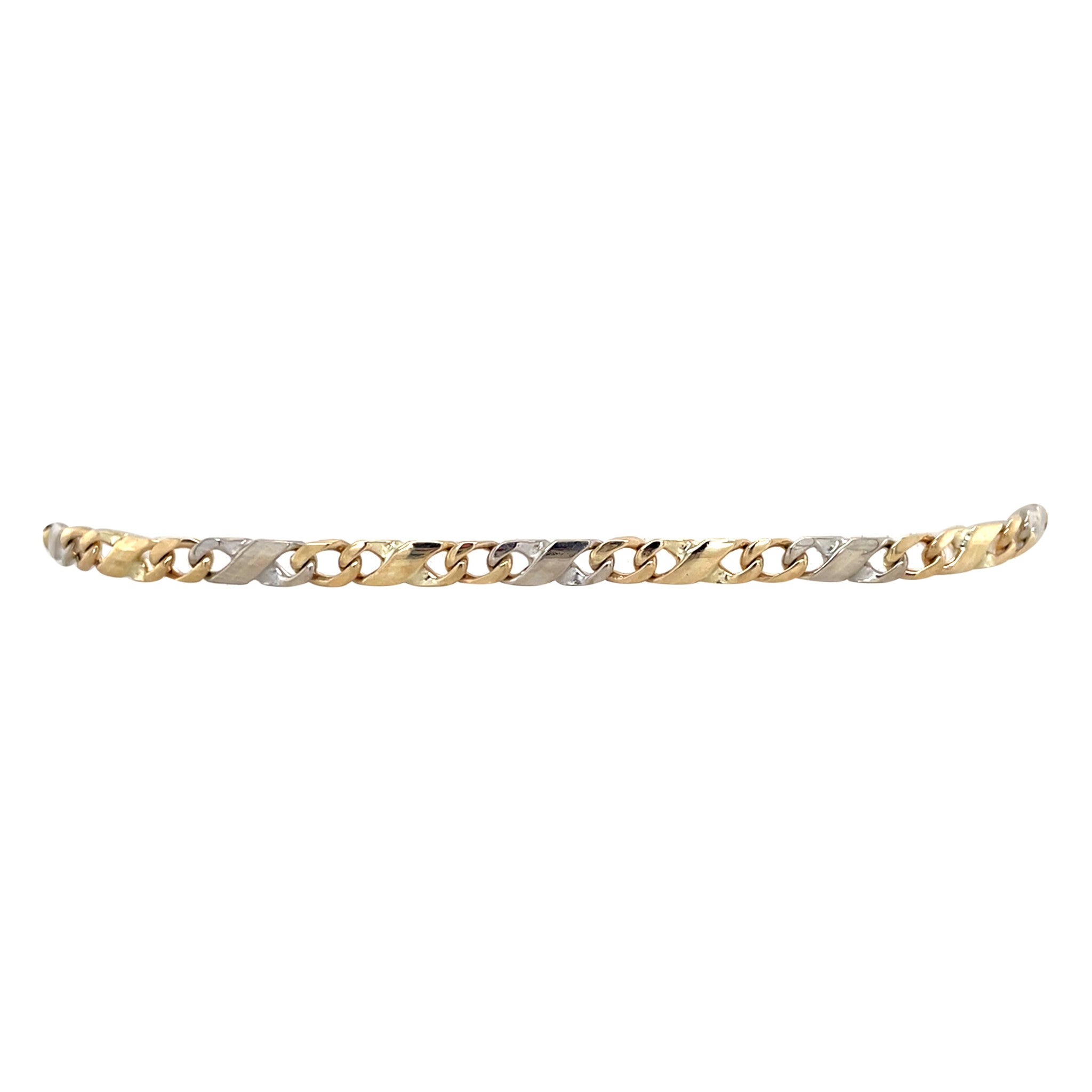 Bicolour vintage gold fantasy bracelet 14 kt