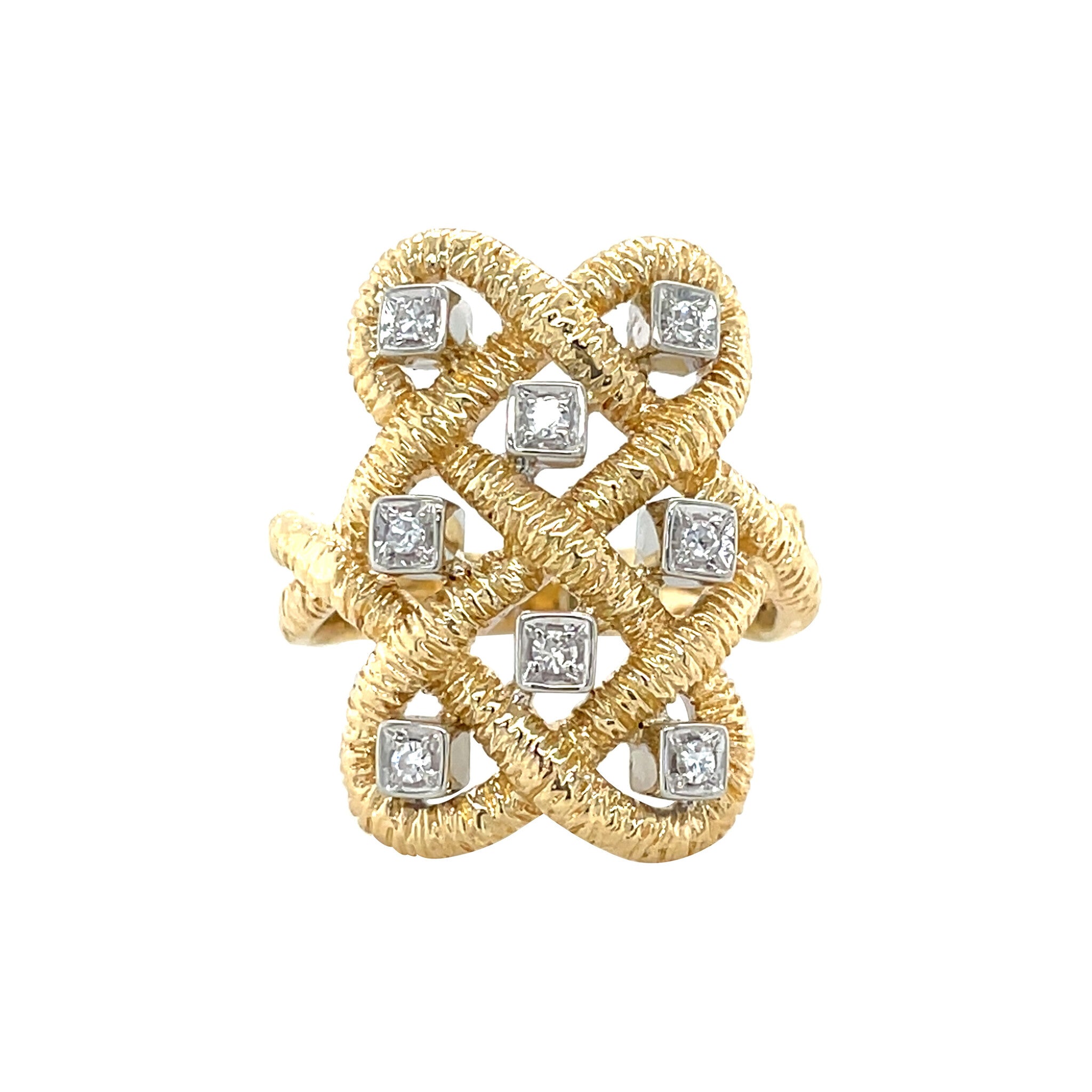 Gold vintage ring with diamond 18 carat