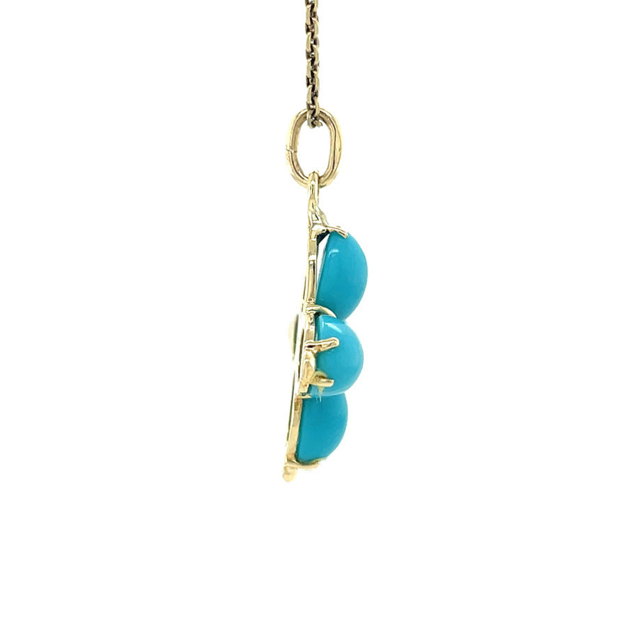Vintage hanger met kleursteen en zirkonia 12 kt