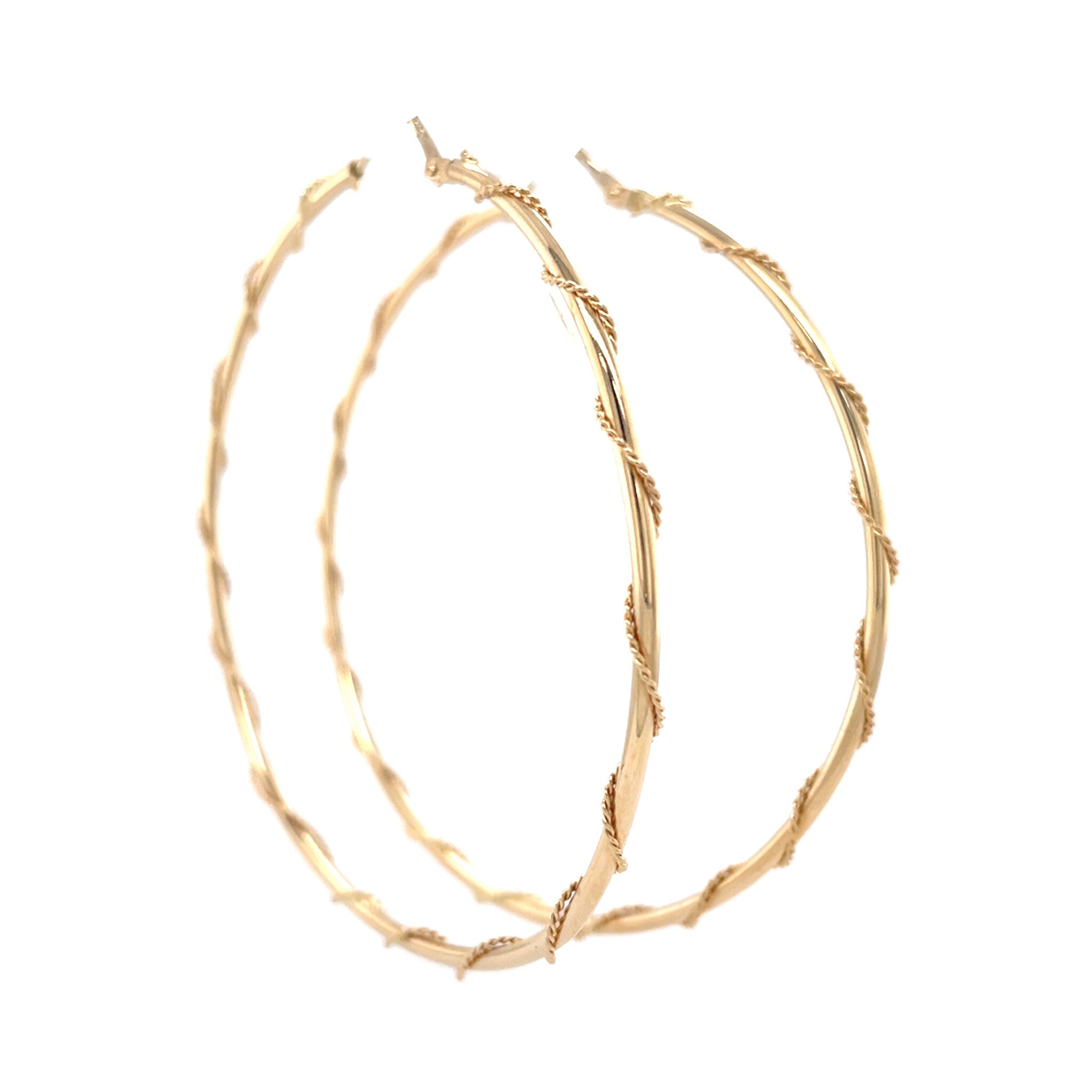 Gouden vintage fantasie oorringen 18 kt