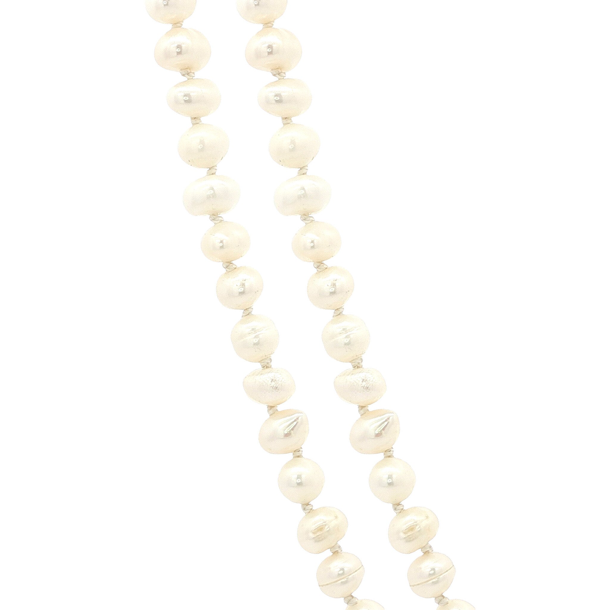 Vintage parel collier met gouden sluiting 14 kt