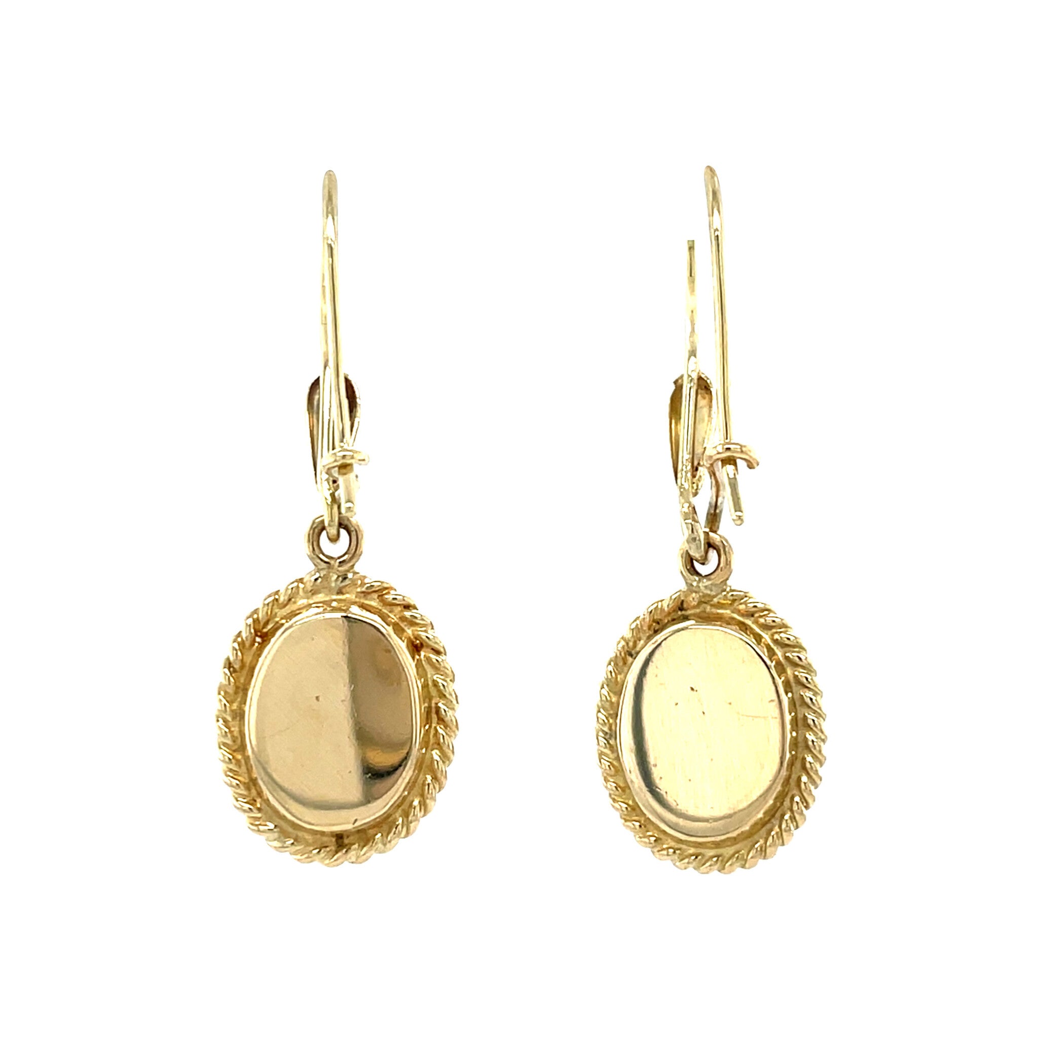 Gouden vintage oorhangers met opaal triplet 14 krt