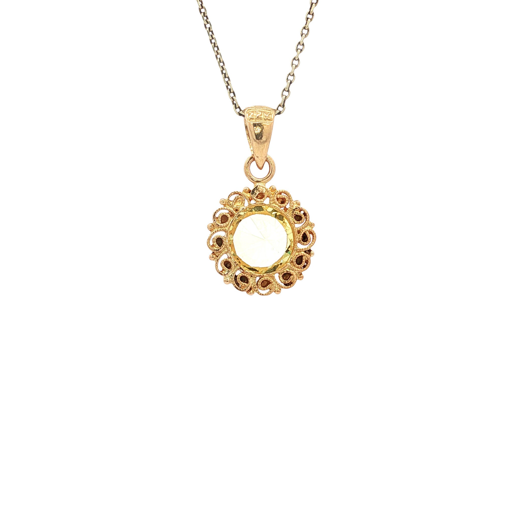 Gold pendant with sapphire 22 kt