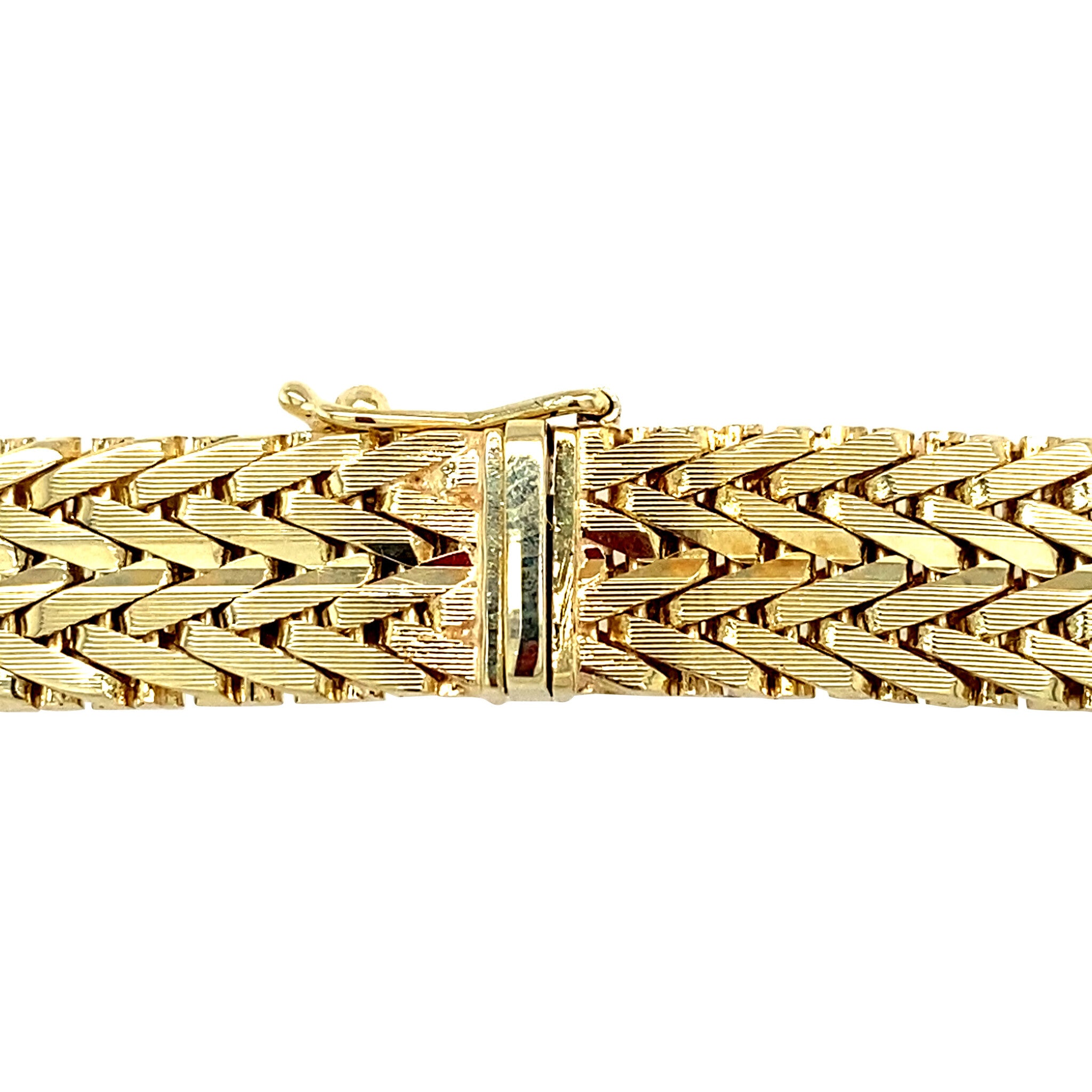 Gouden vossenstaart collier 14 krt