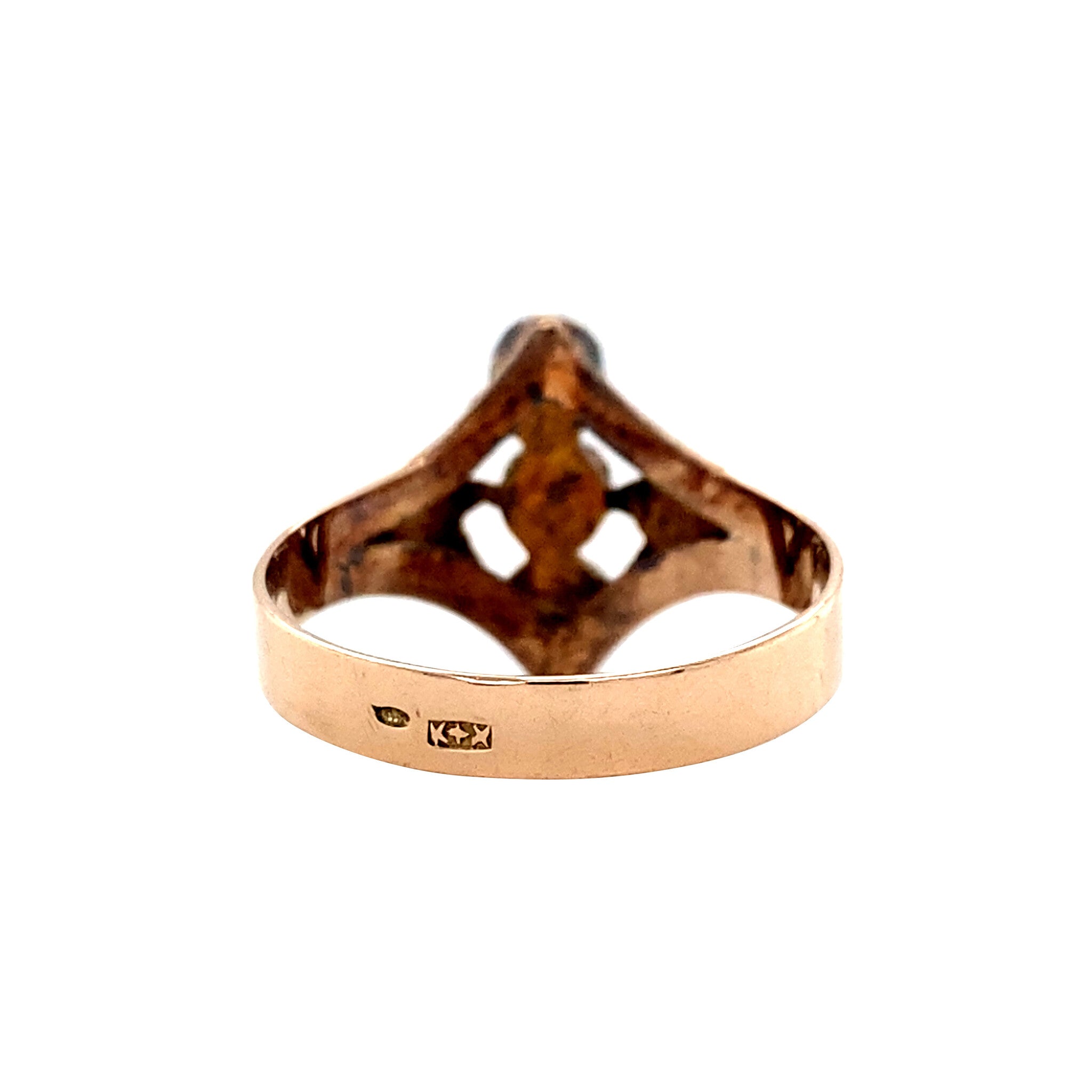 Roségouden ring met zirkonia 14 krt