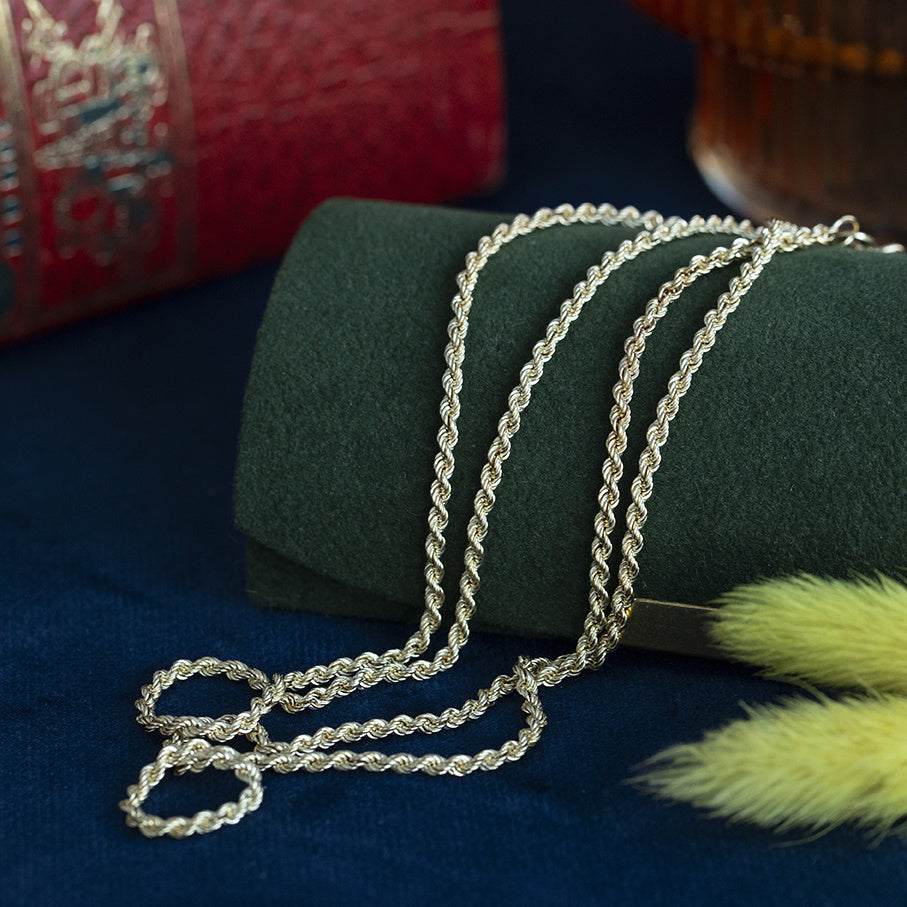 Gouden vintage koord collier 14 kt