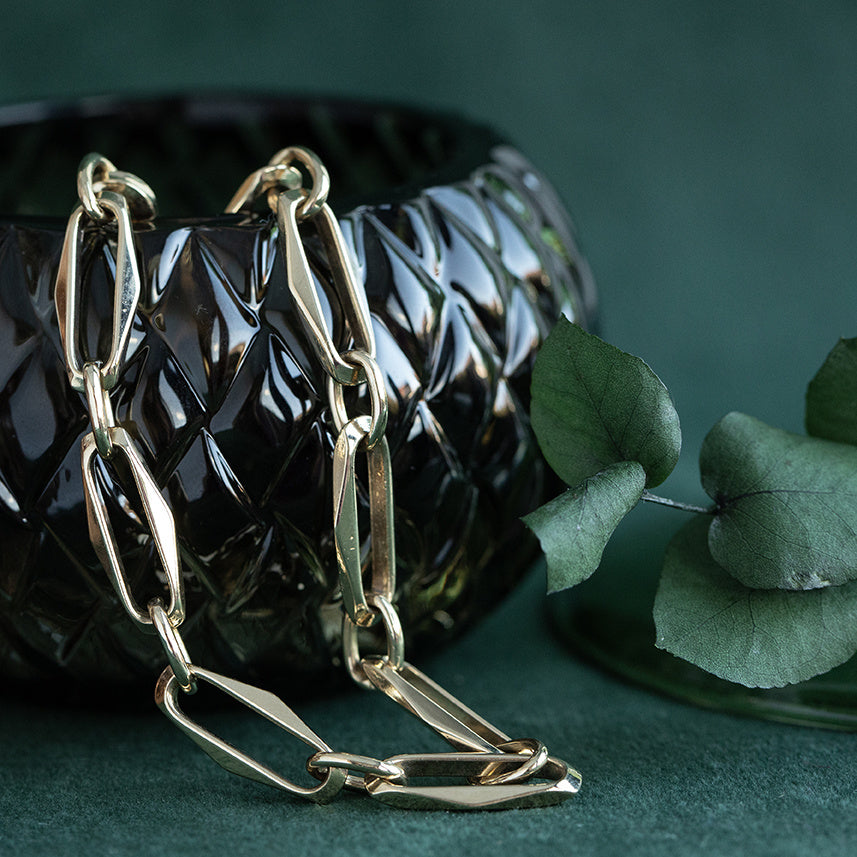 Gouden vintage closed for ever armband 14 krt