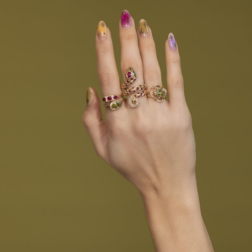 Gouden ring met peridoot 14 kt