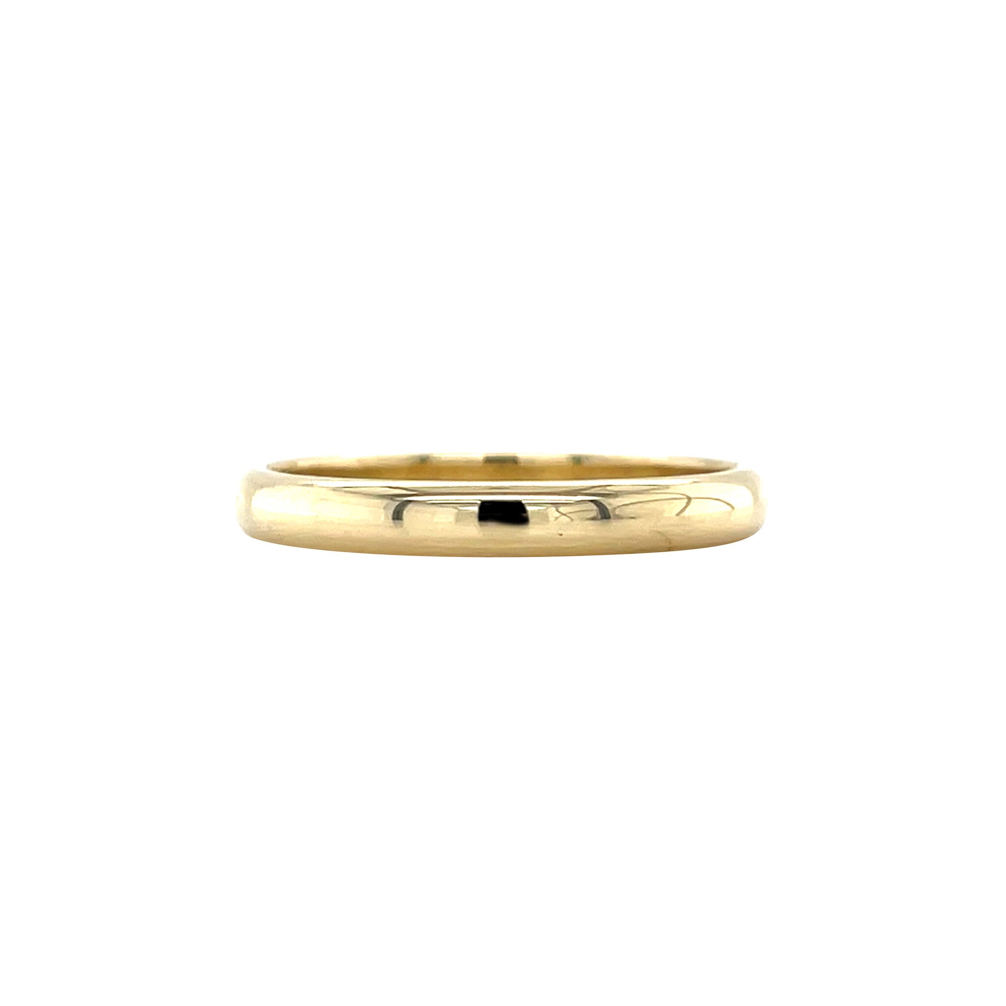 Gouden vintage gladde trouw ring 14 krt