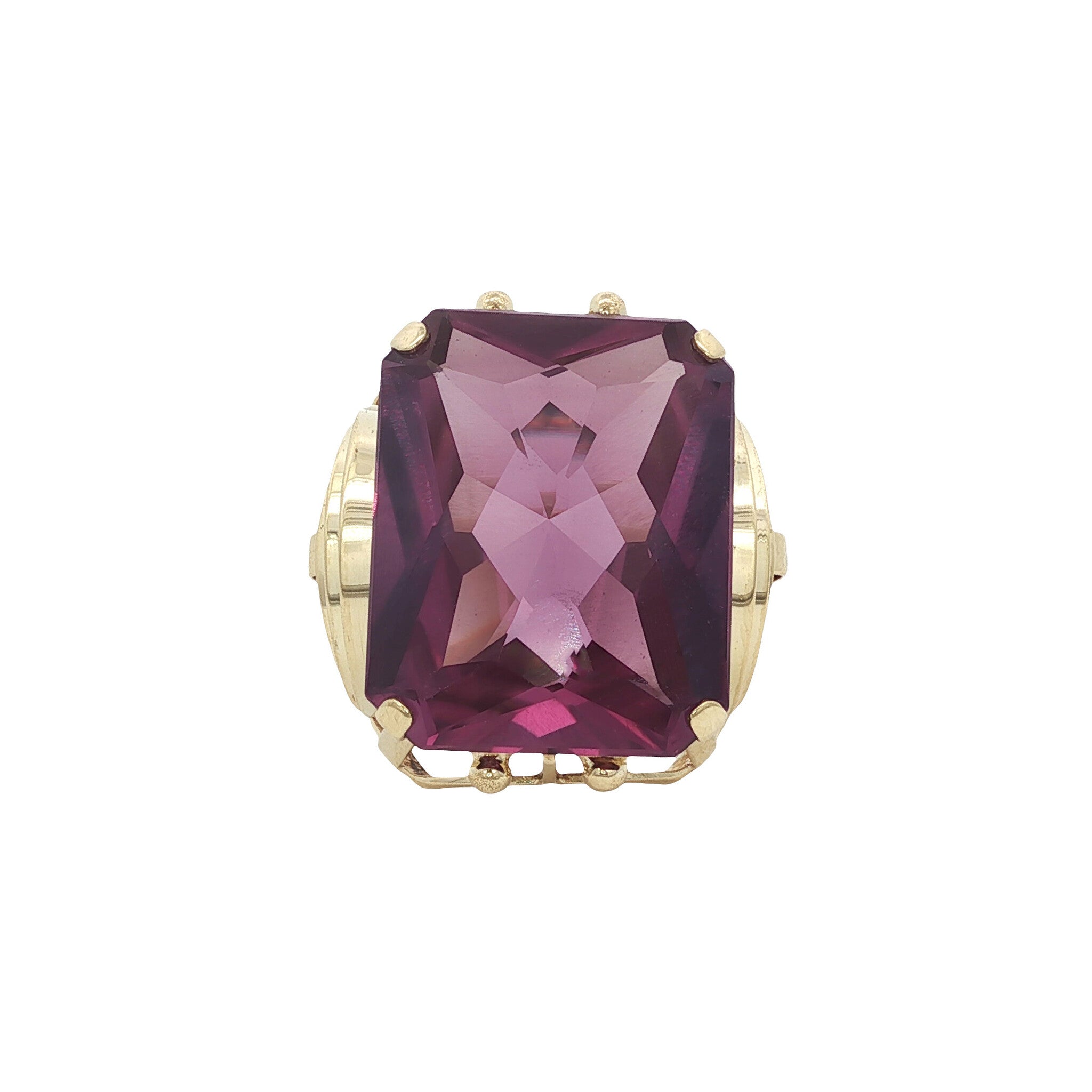 Gouden vintage ring met saffier 14 kt