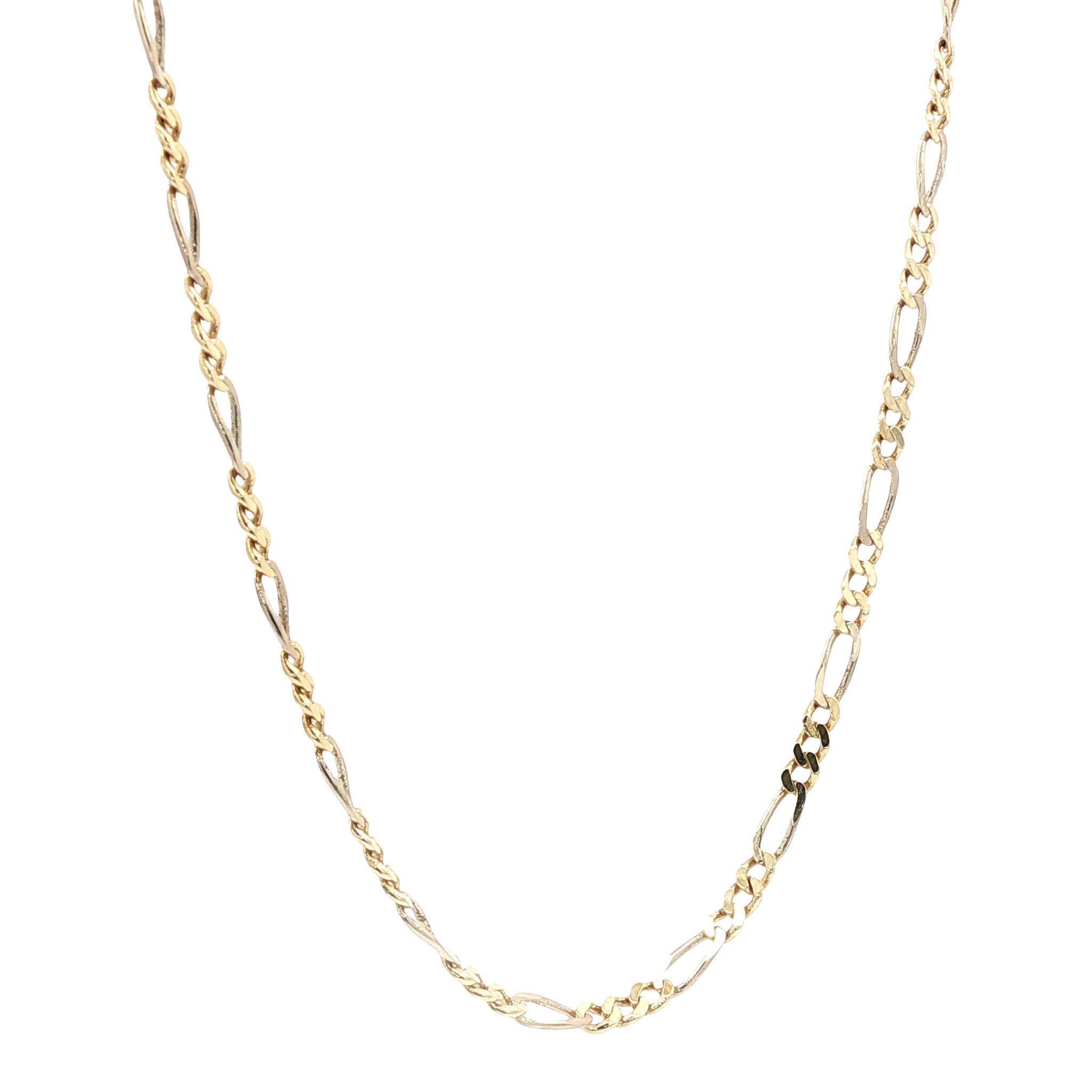 Bicolour gouden vintage figaro collier 14 kt