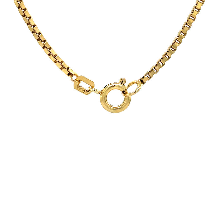 Vintage Venetian long gold necklace 14 kt