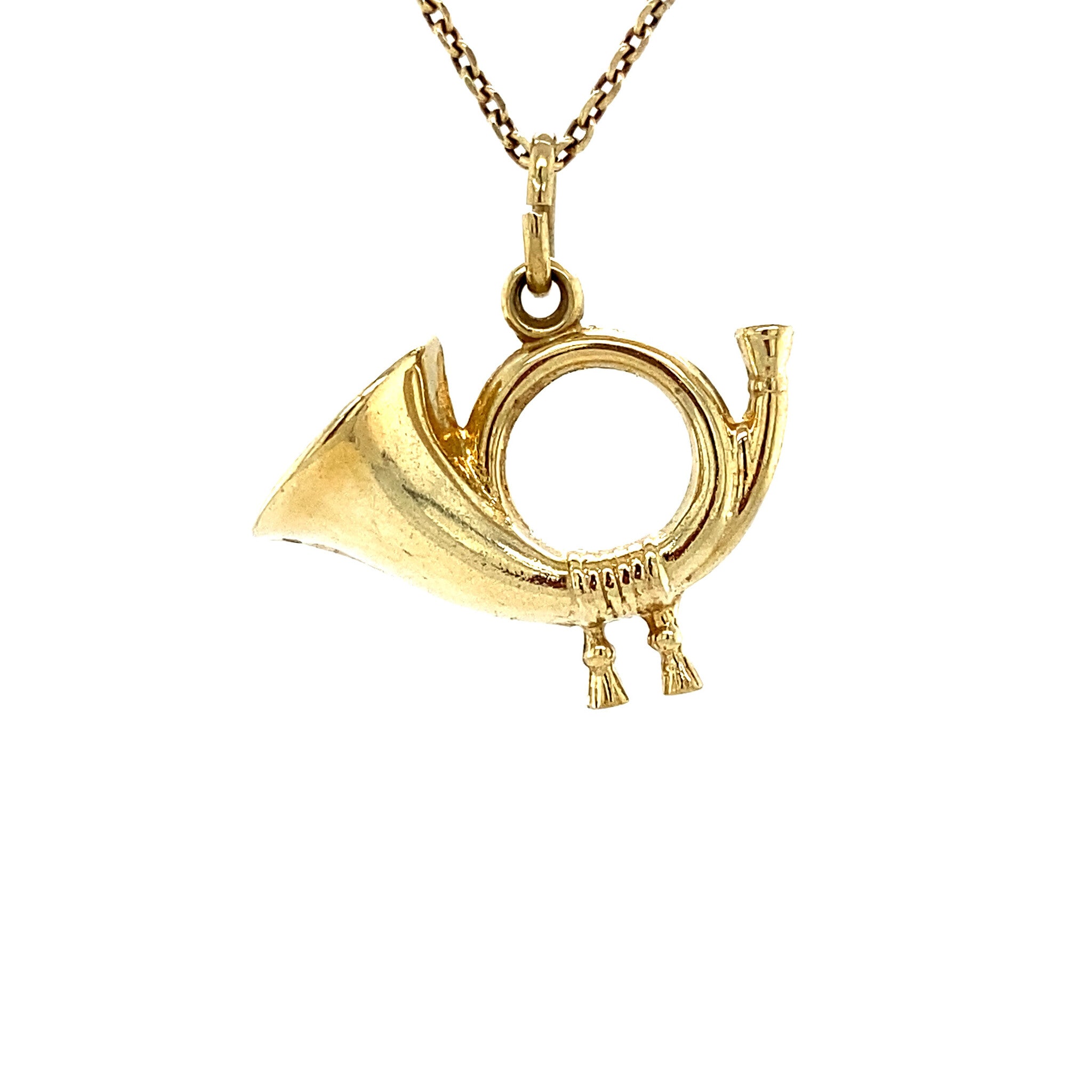 Gouden hoorn hanger 14 krt