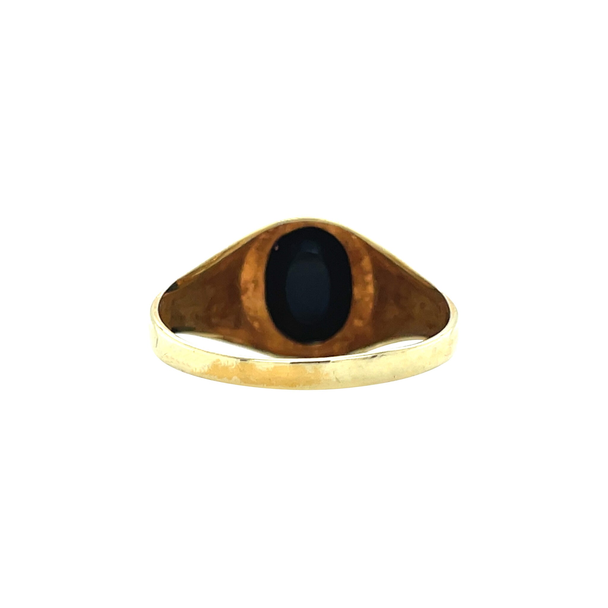 Gouden vintage zegelring met onyx 14 kt