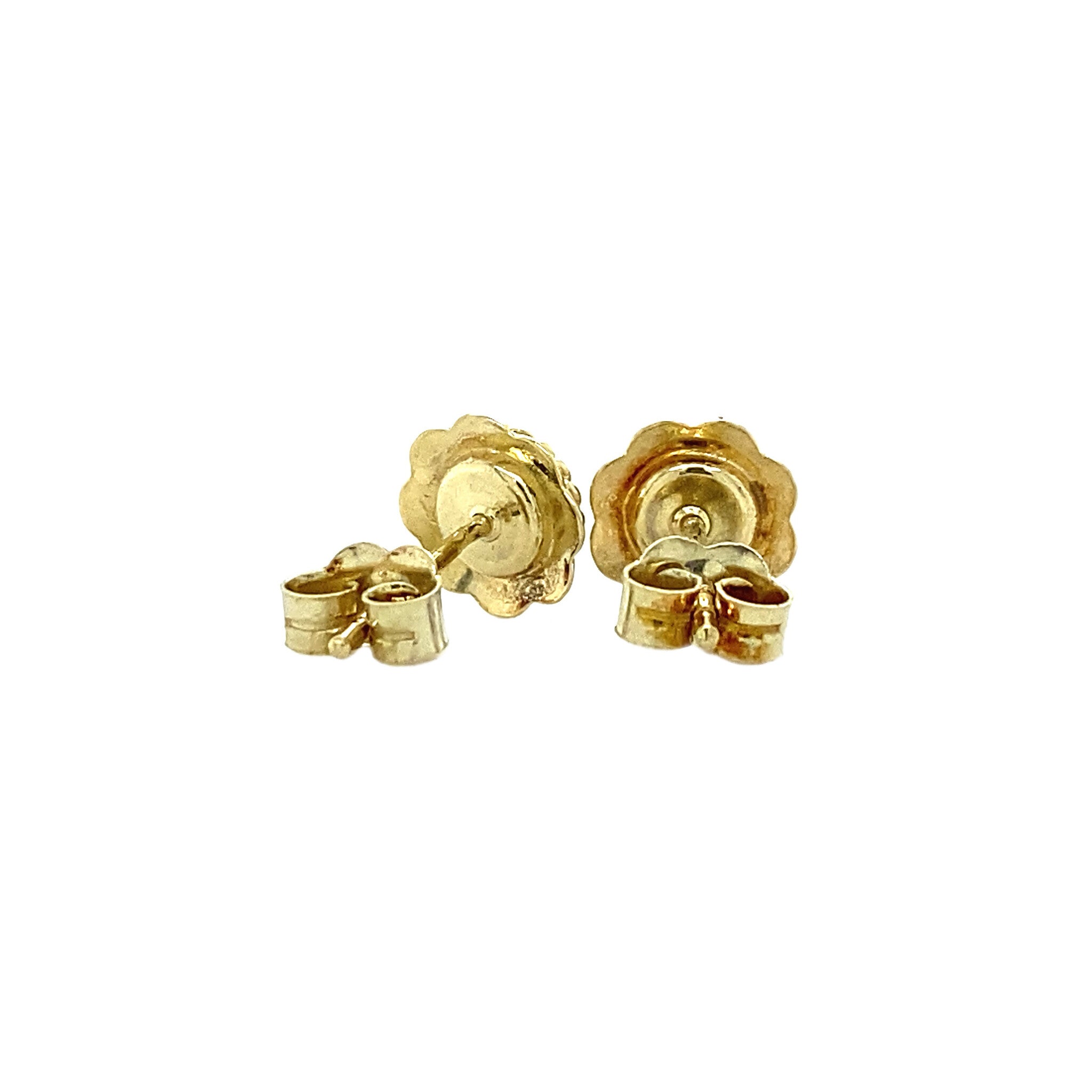 14 kt gold pearl stud earrings