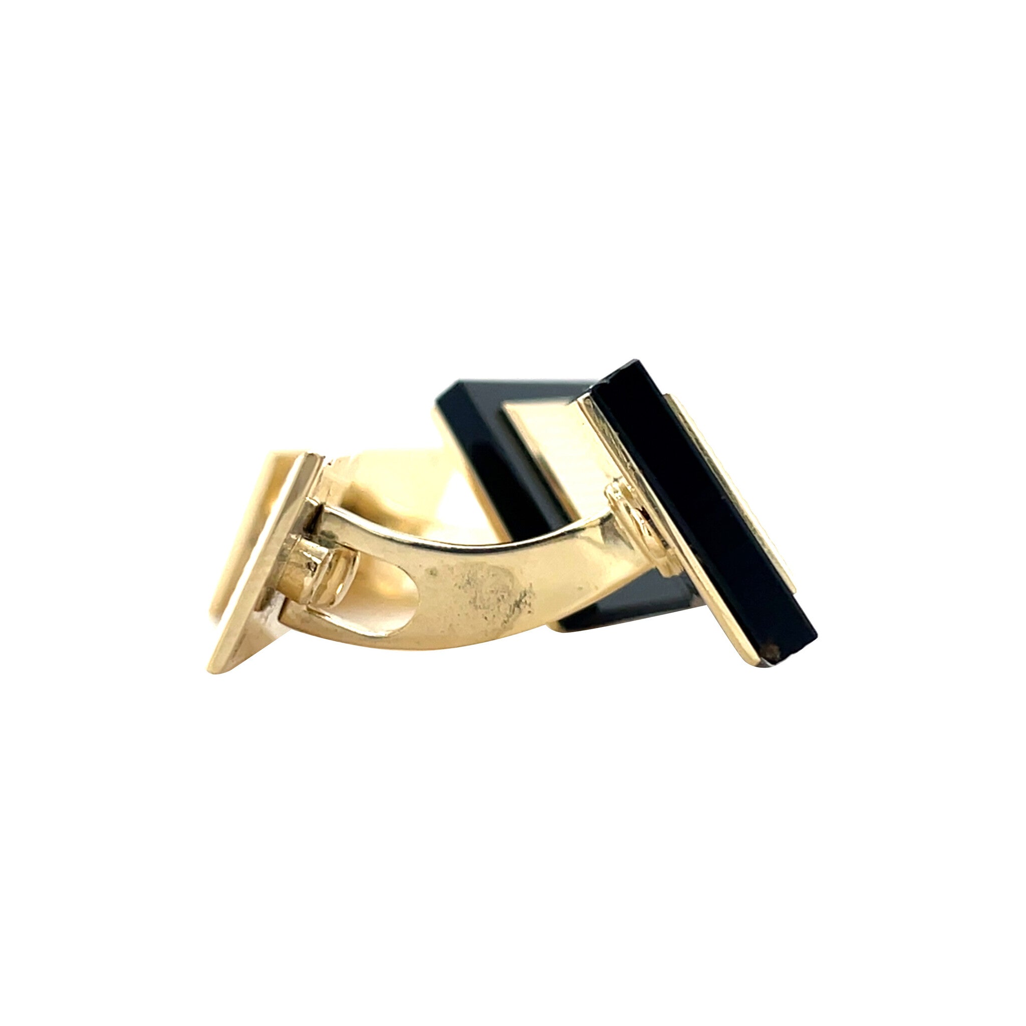 Vintage 14 kt gold cufflinks with onyx