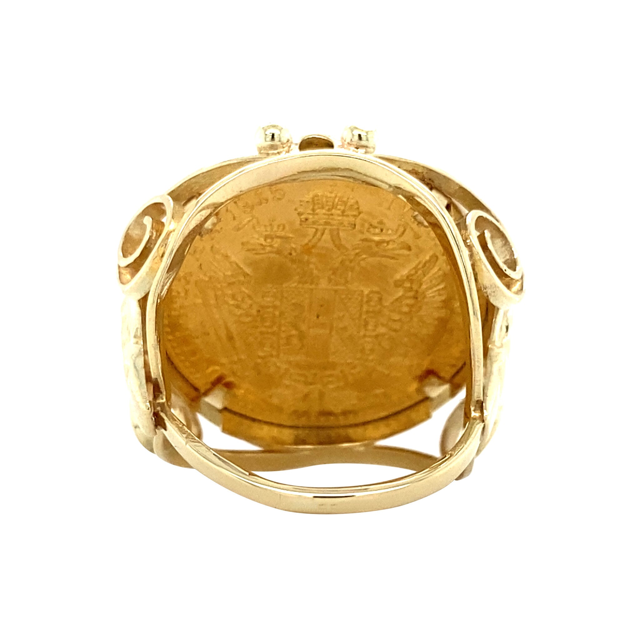 Gouden munt ring 14 krt