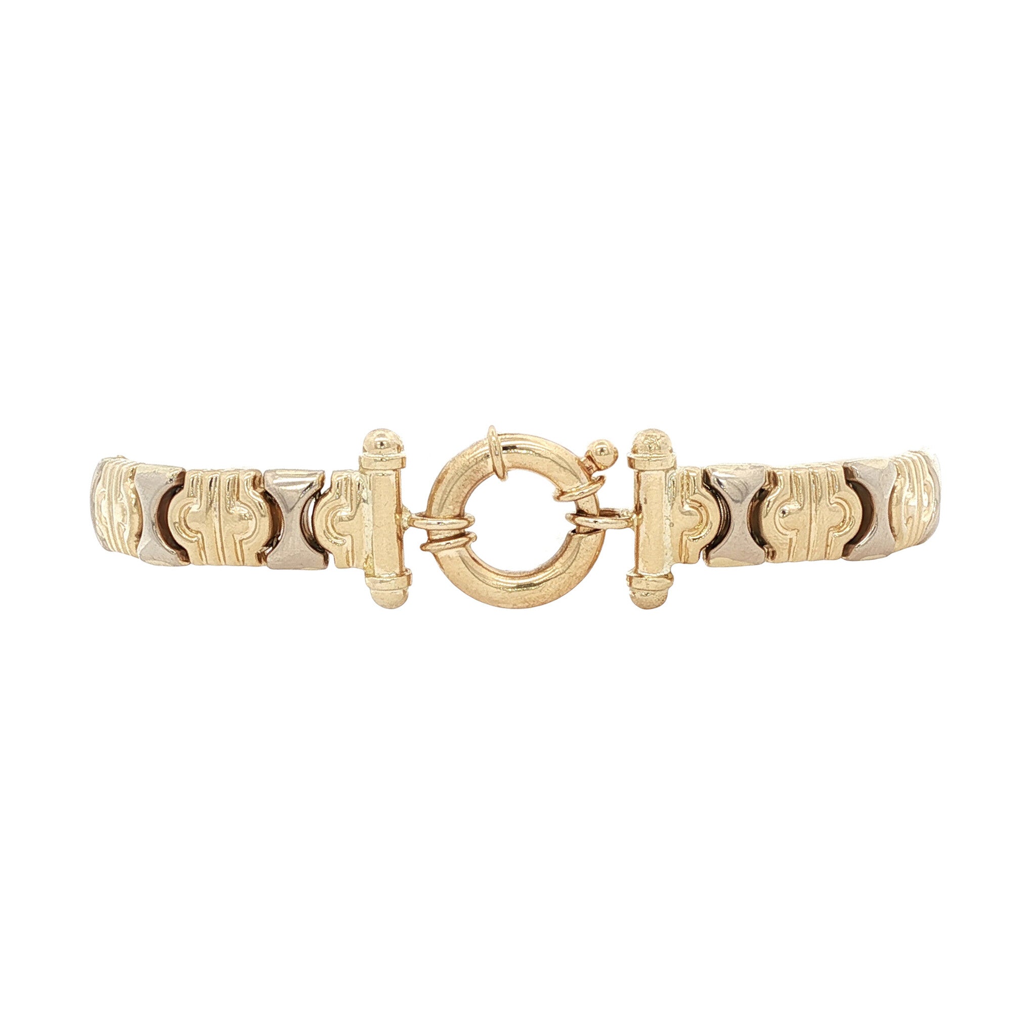 Bicolour gouden vintage armband 14 kt