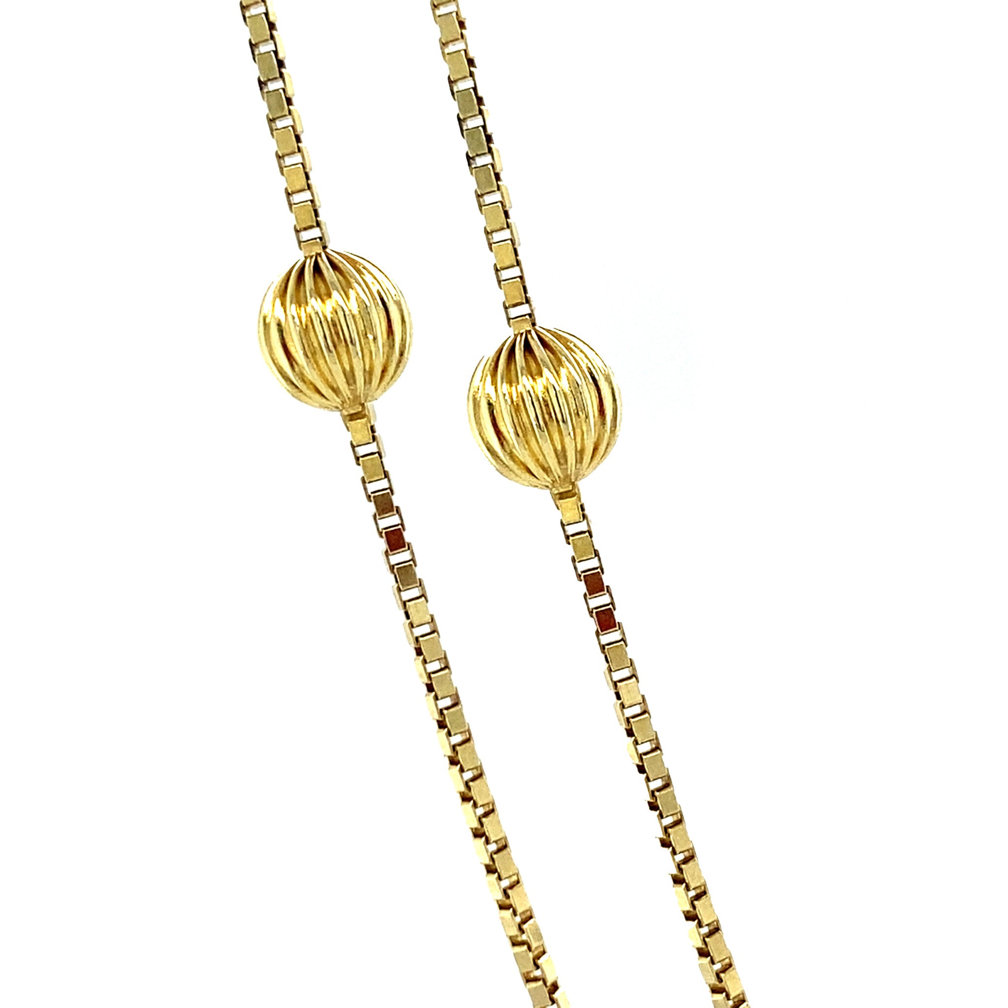 Gouden vintage bolletjes venetiaan collier 14 krt