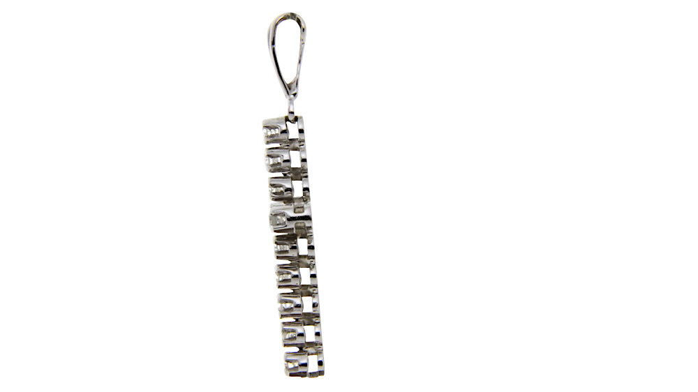 Witgouden kruis hanger met diamant 14 krt