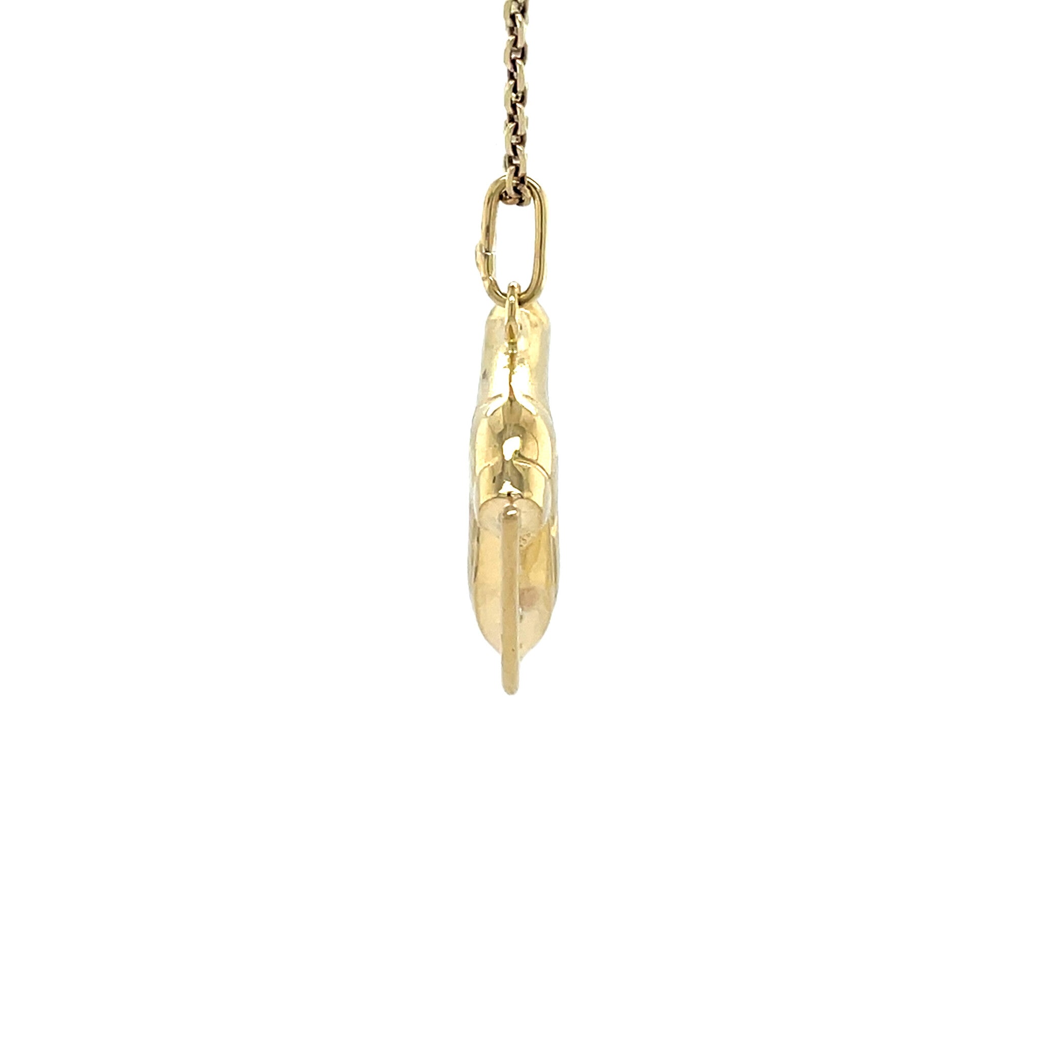 Gold vintage skate pendant 14 kt